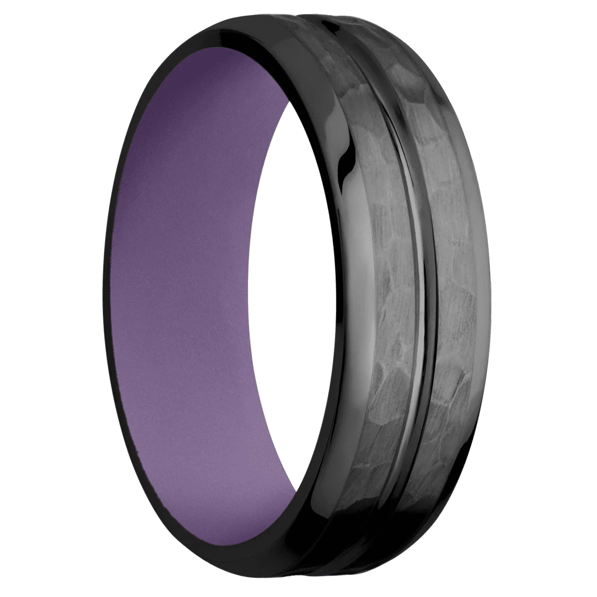 Zirconium + Polish , Hammer Finish + Bright Purple