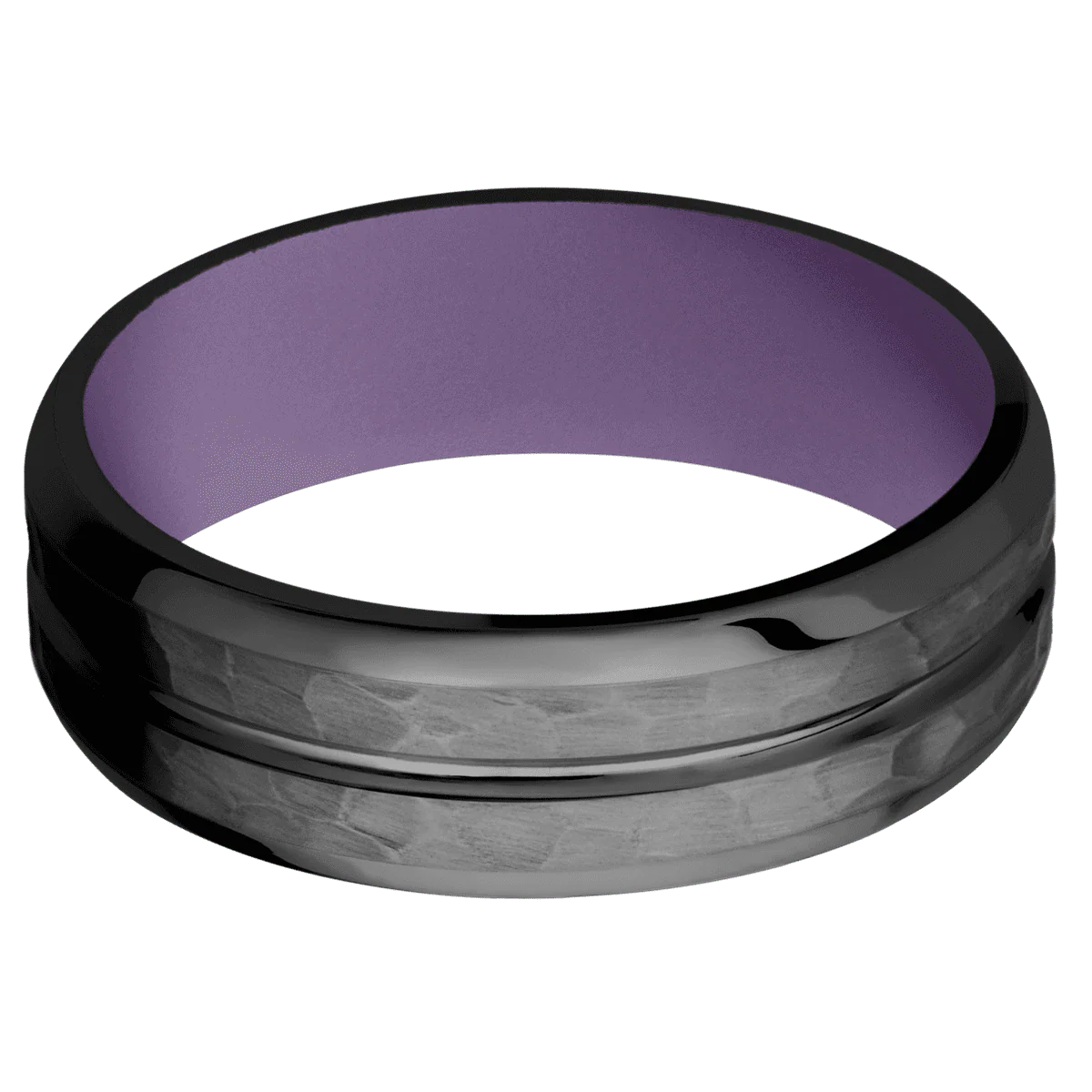 Zirconium + Polish , Hammer Finish + Bright Purple - Image 3