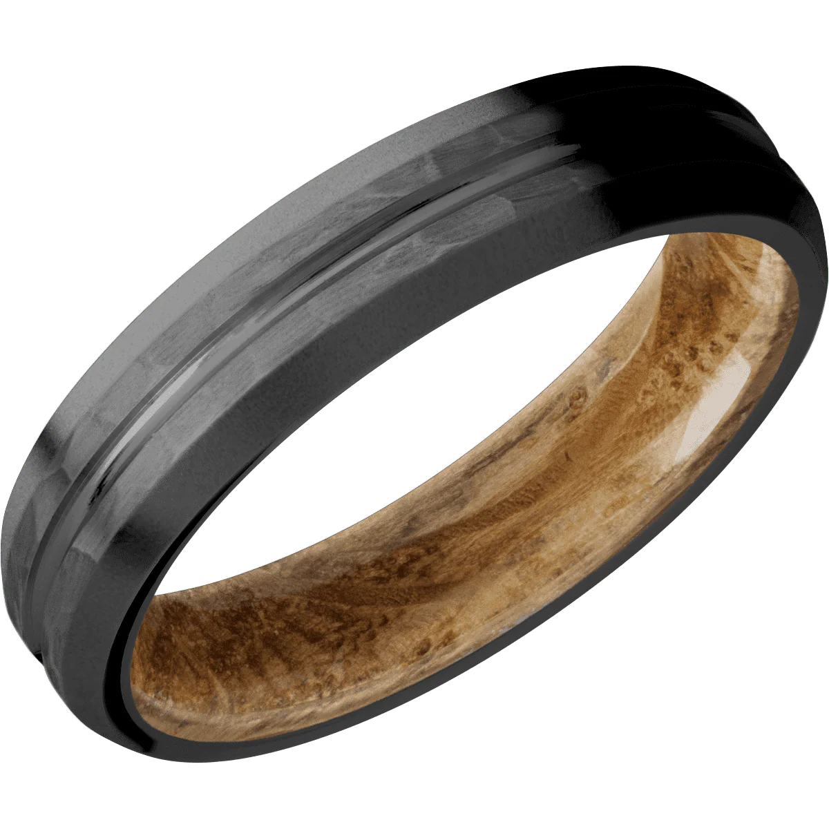 Zirconium + Polish , Hammer Finish + Whiskey Barrel - Image 2
