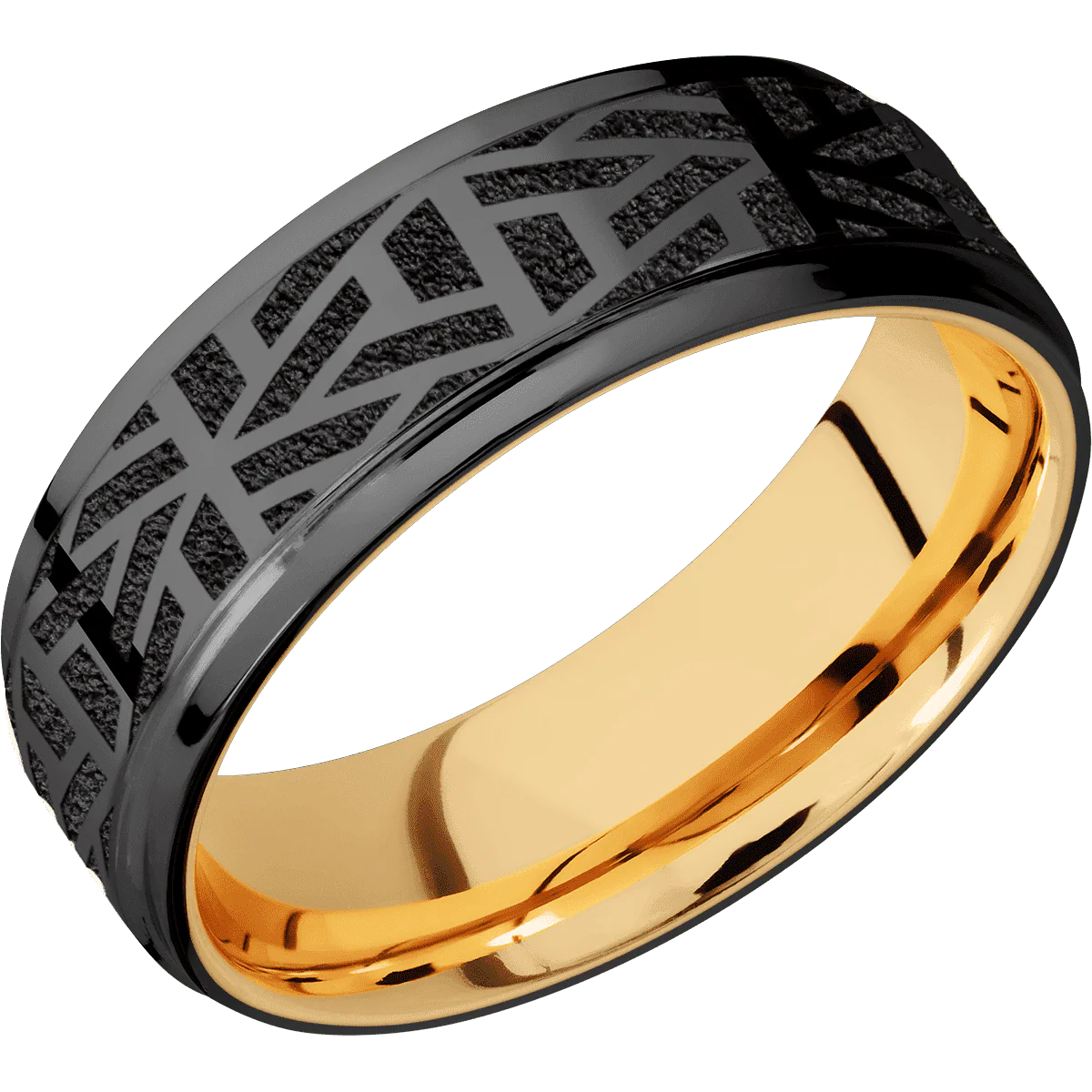 Zirconium + Polish , Polish Finish + 10K Yellow Gold - Image 2