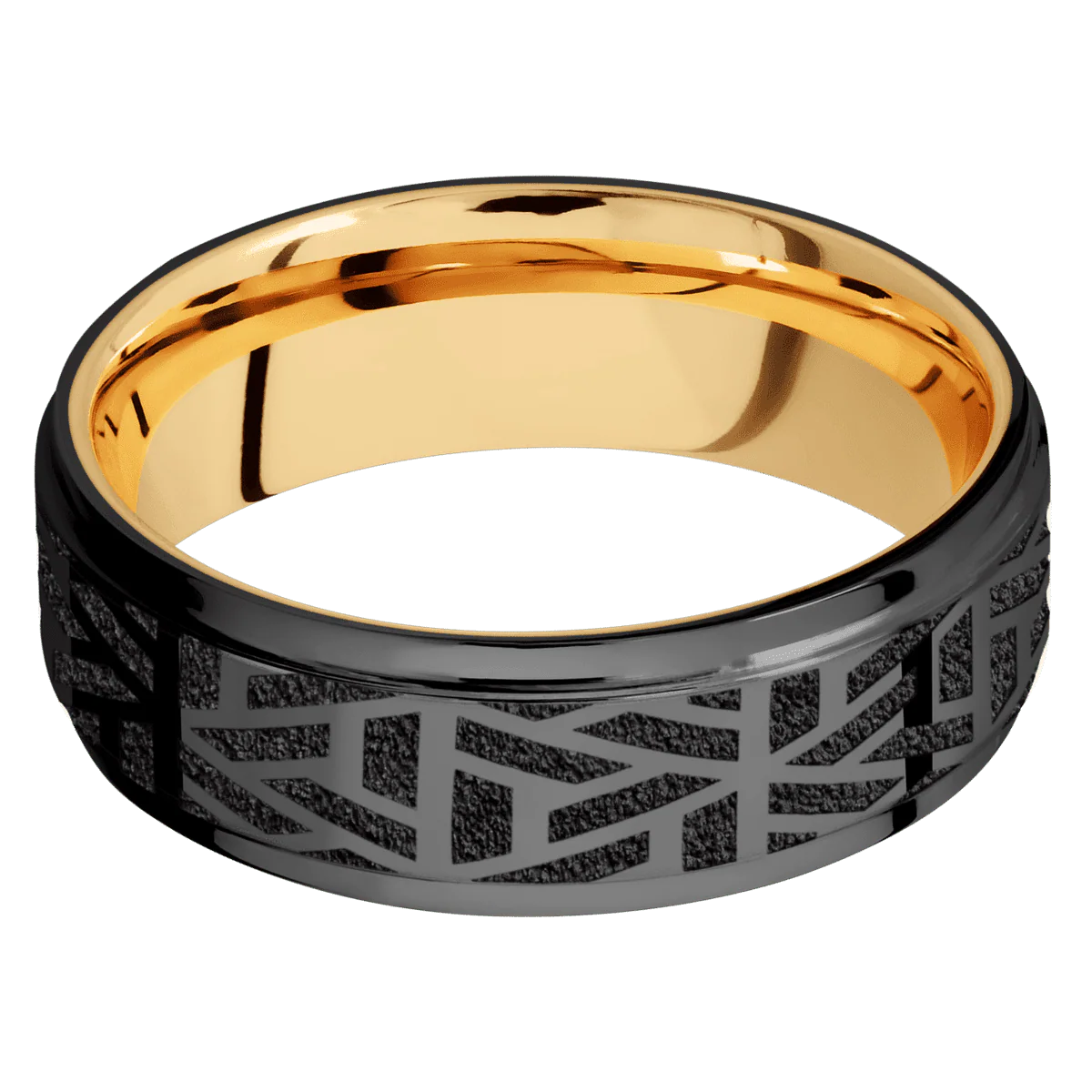 Zirconium + Polish , Polish Finish + 10K Yellow Gold - Image 3