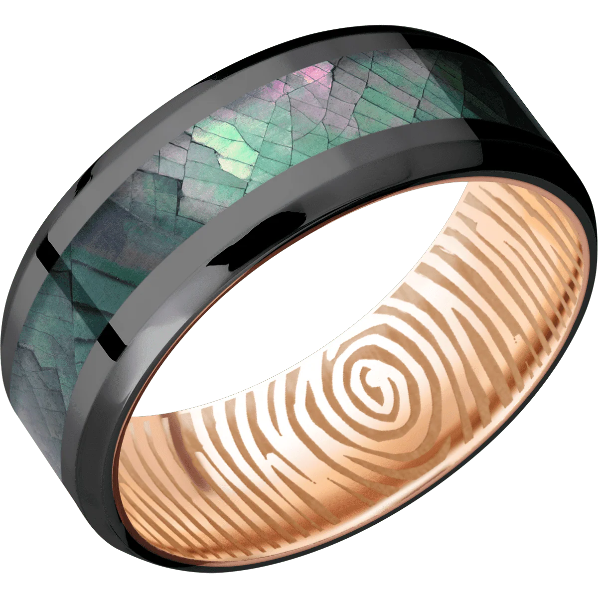 Zirconium + Polish , Polish Finish + 14K Rose Gold - Image 2