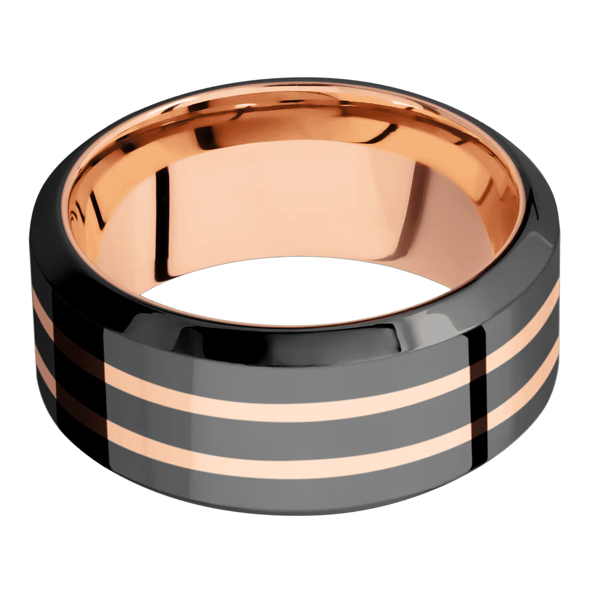 Zirconium + Polish , Polish Finish + 14K Rose Gold - Image 3