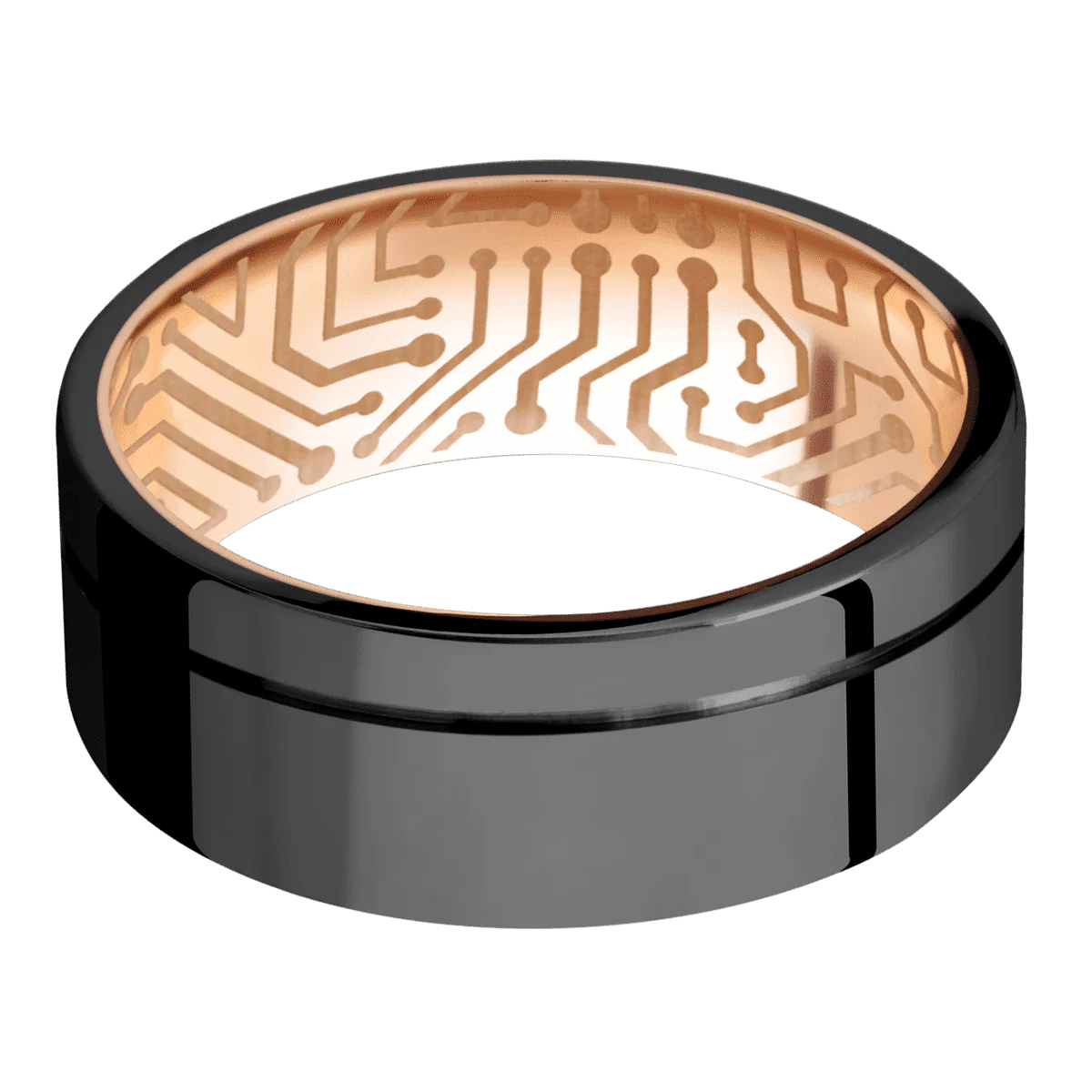 Zirconium + Polish , Polish Finish + 14K Rose Gold - Image 3