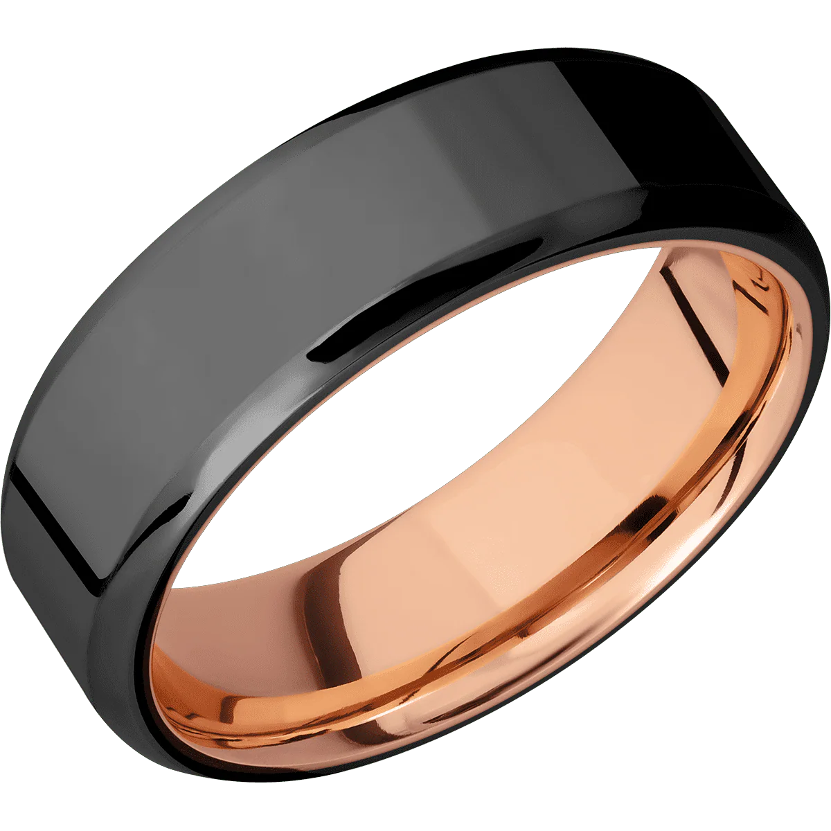 Zirconium + Polish , Polish Finish + 14K Rose Gold - Image 2