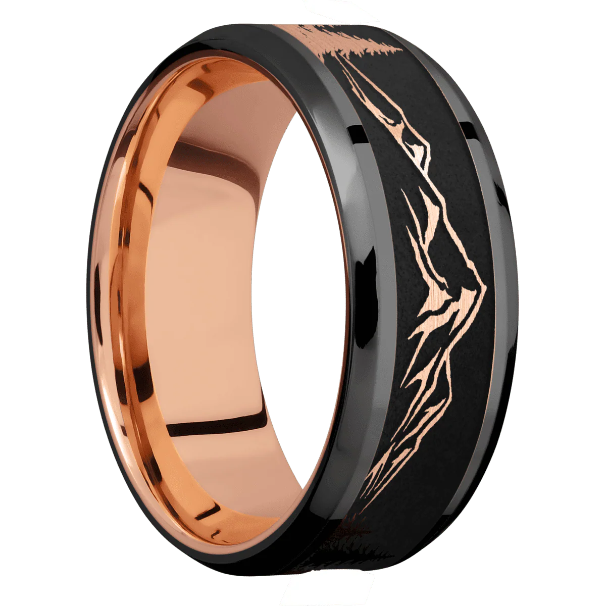 Zirconium + Polish , Polish Finish + 14K Rose Gold