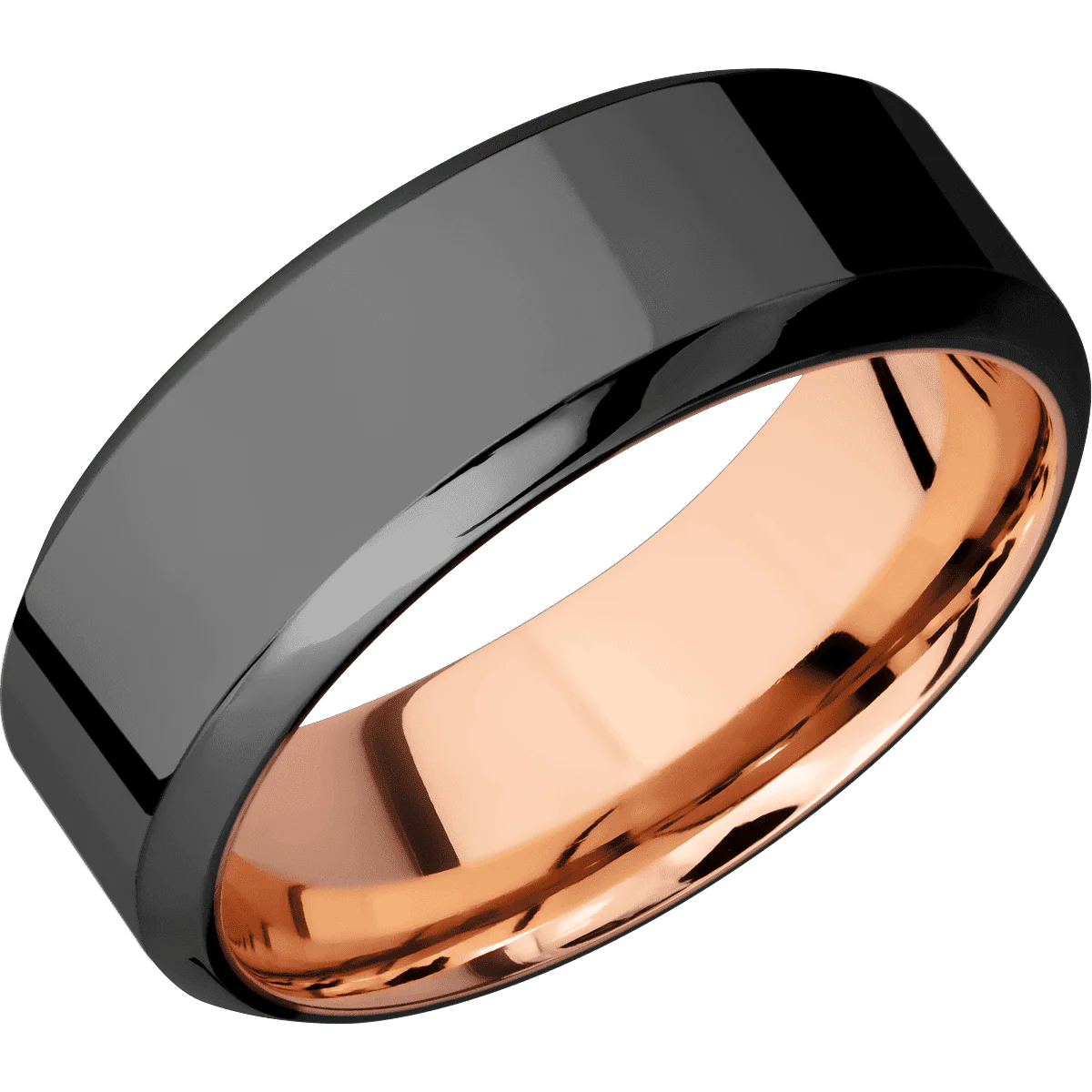 Zirconium + Polish , Polish Finish + 14K Rose Gold - Image 2