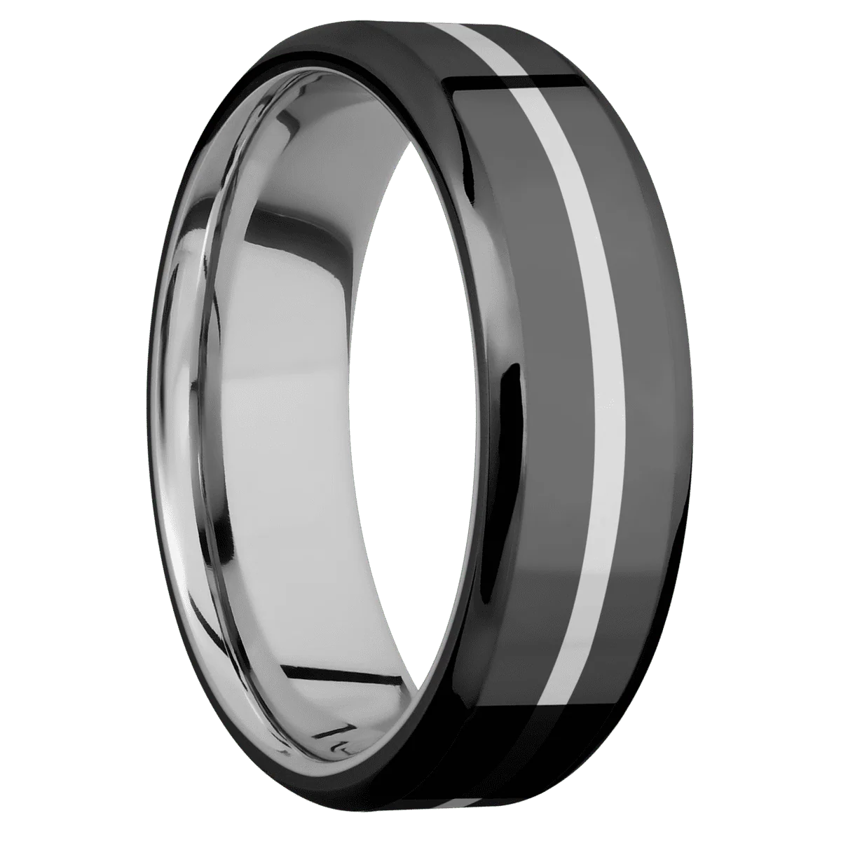 Zirconium + Polish , Polish Finish + 14K White Gold