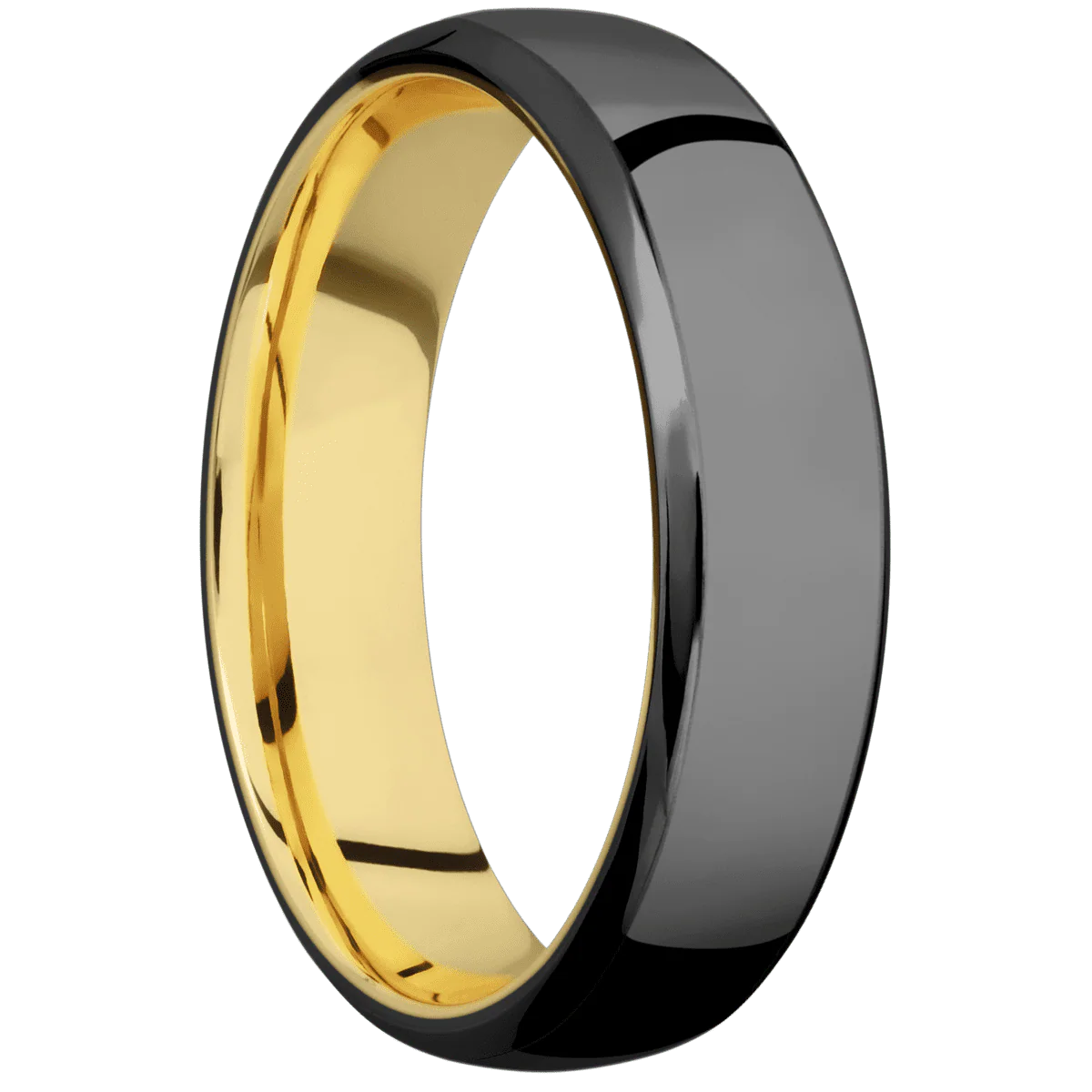 Zirconium + Polish , Polish Finish + 14K Yellow Gold