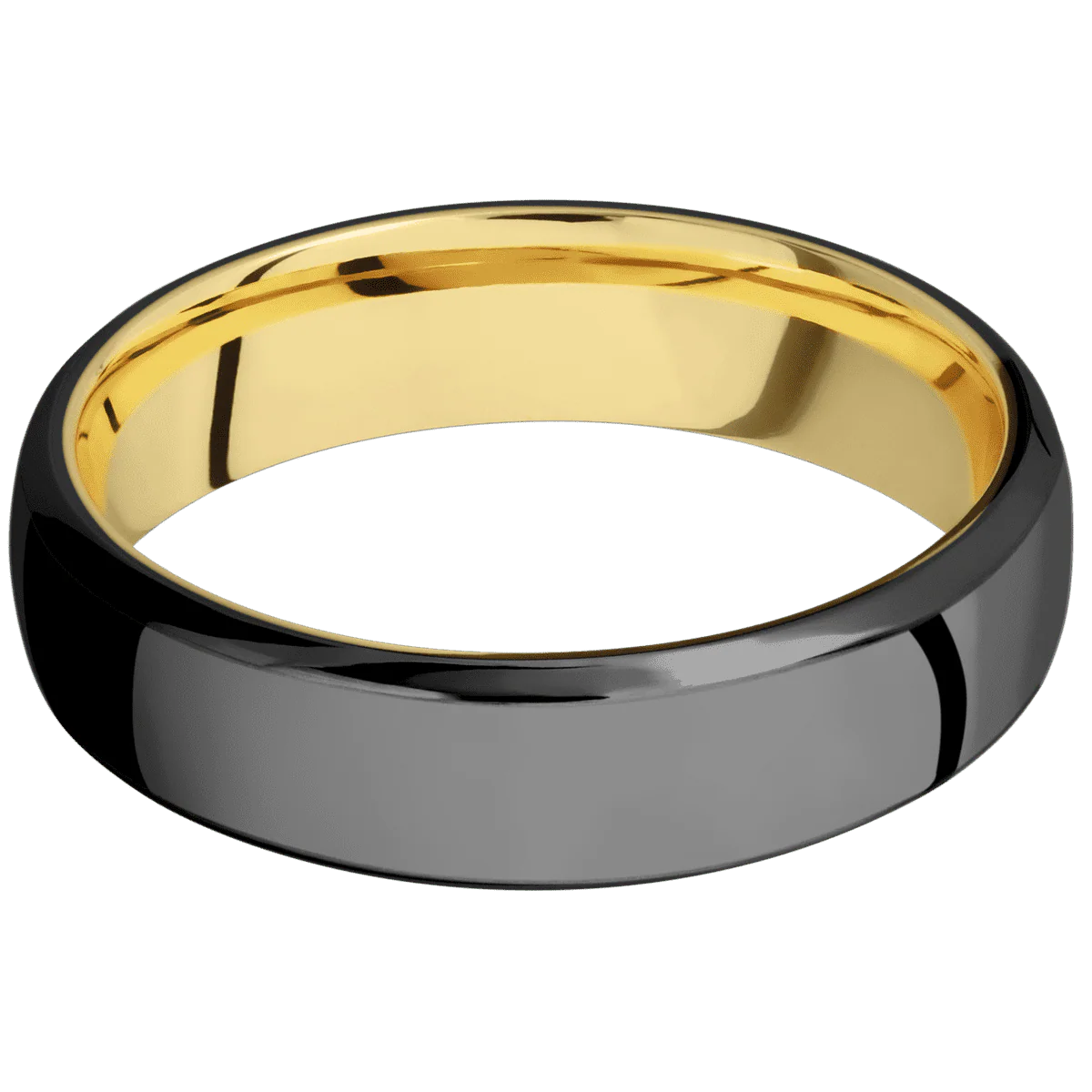 Zirconium + Polish , Polish Finish + 14K Yellow Gold - Image 3
