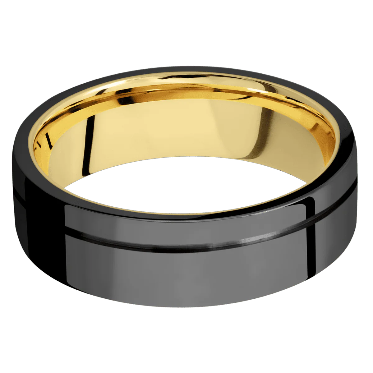 Zirconium + Polish , Polish Finish + 14K Yellow Gold - Image 3