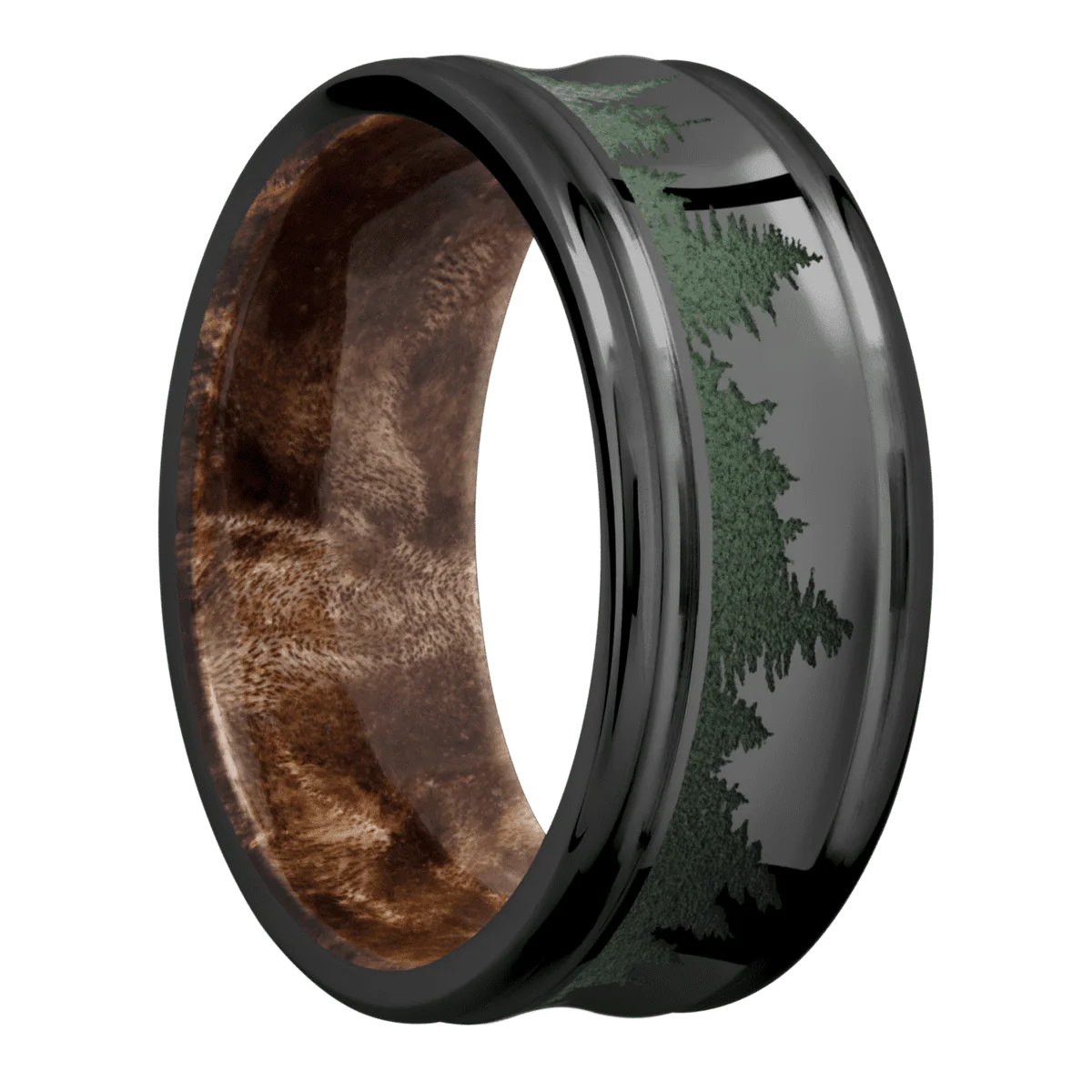 Zirconium + Polish , Polish Finish + Maple Burl