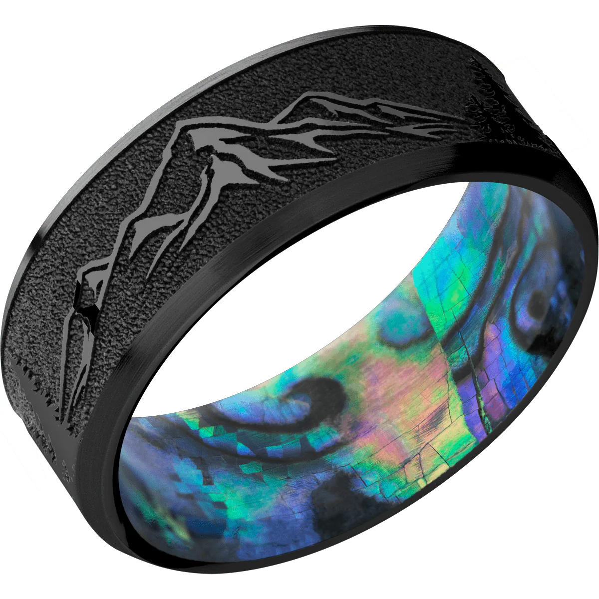 Zirconium + Polish , Satin Finish + Abalone - Image 2