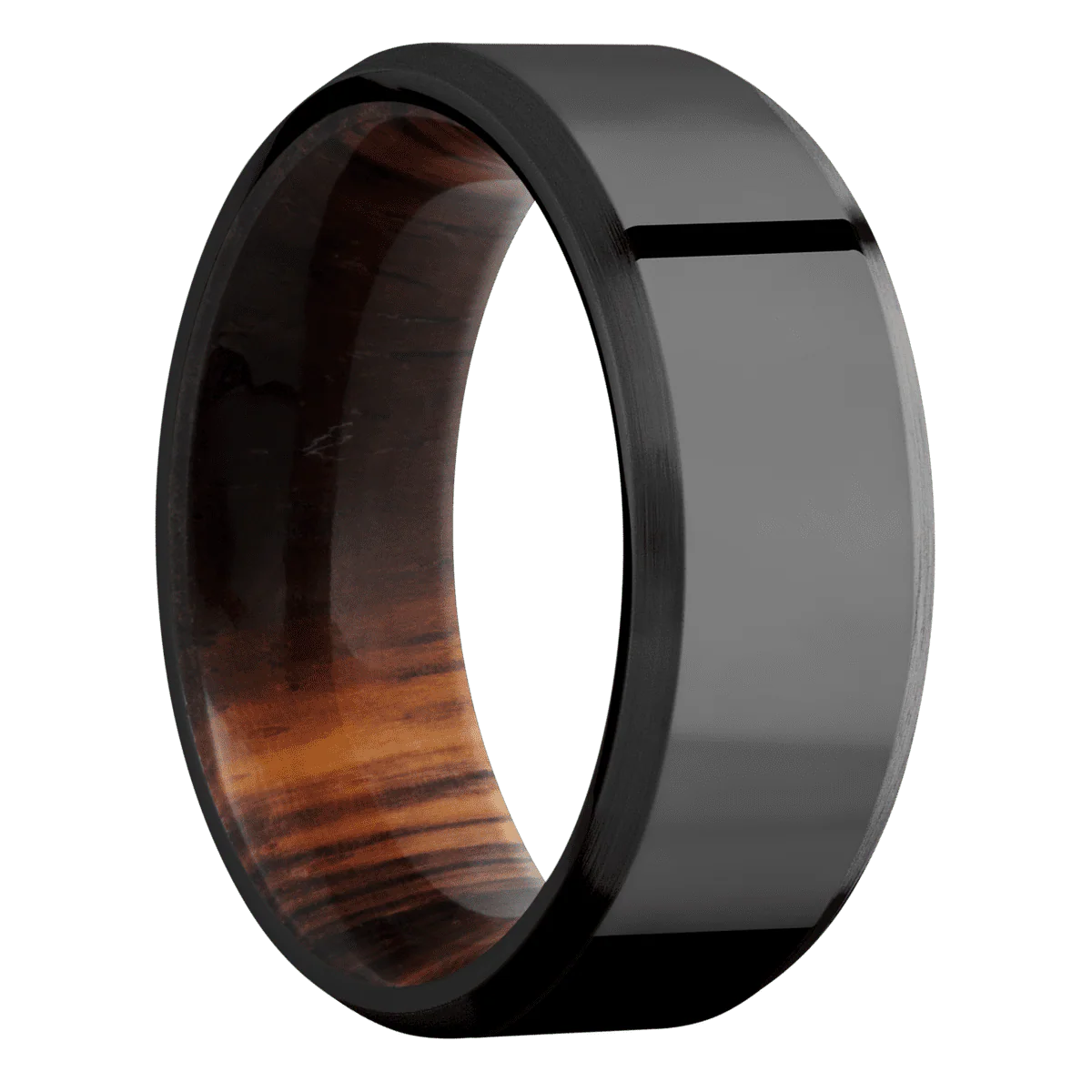 Zirconium + Polish , Satin Finish + Cocobolo