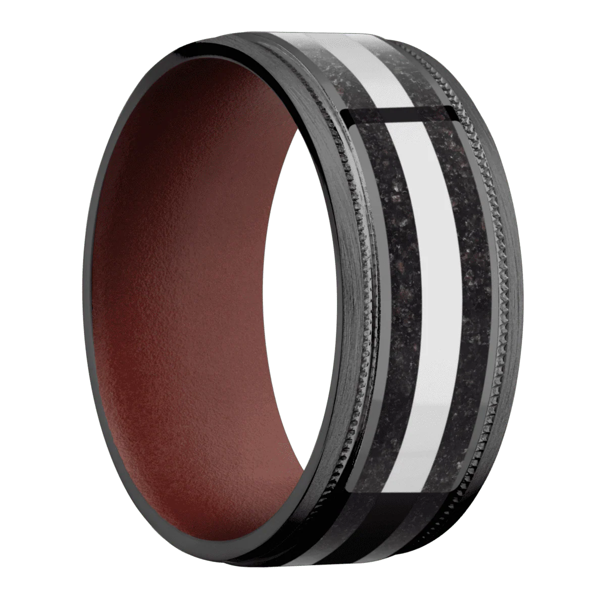 Zirconium + Polish , Satin Finish + Crimson