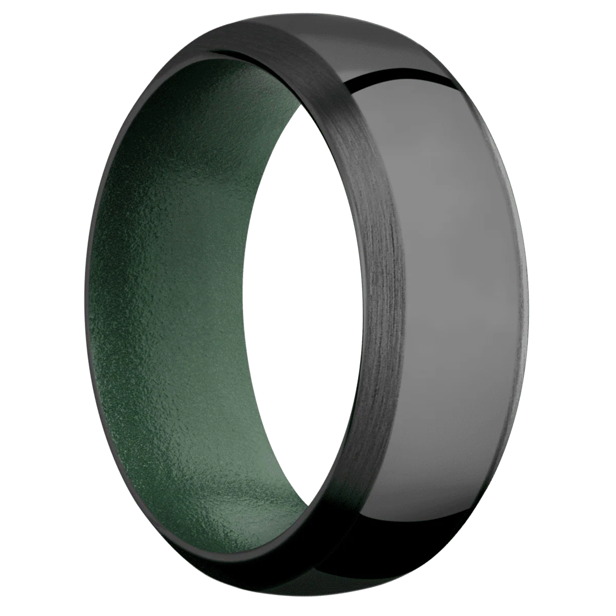 Zirconium + Polish , Satin Finish + Eastern Green