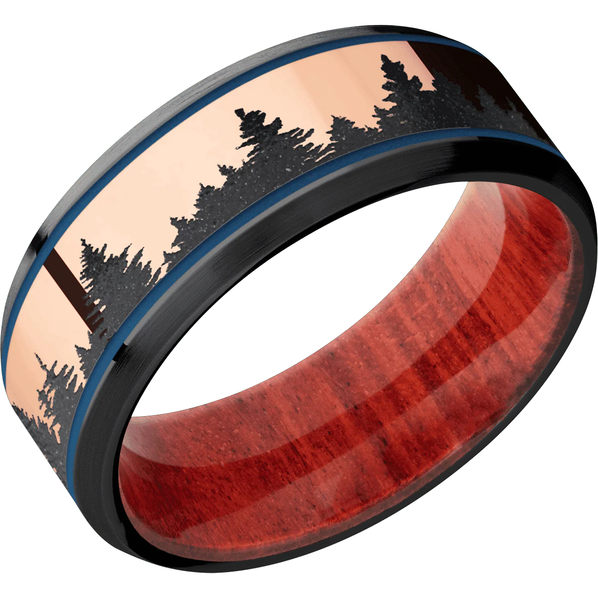 Zirconium + Polish , Satin Finish + Red Heart - Image 2