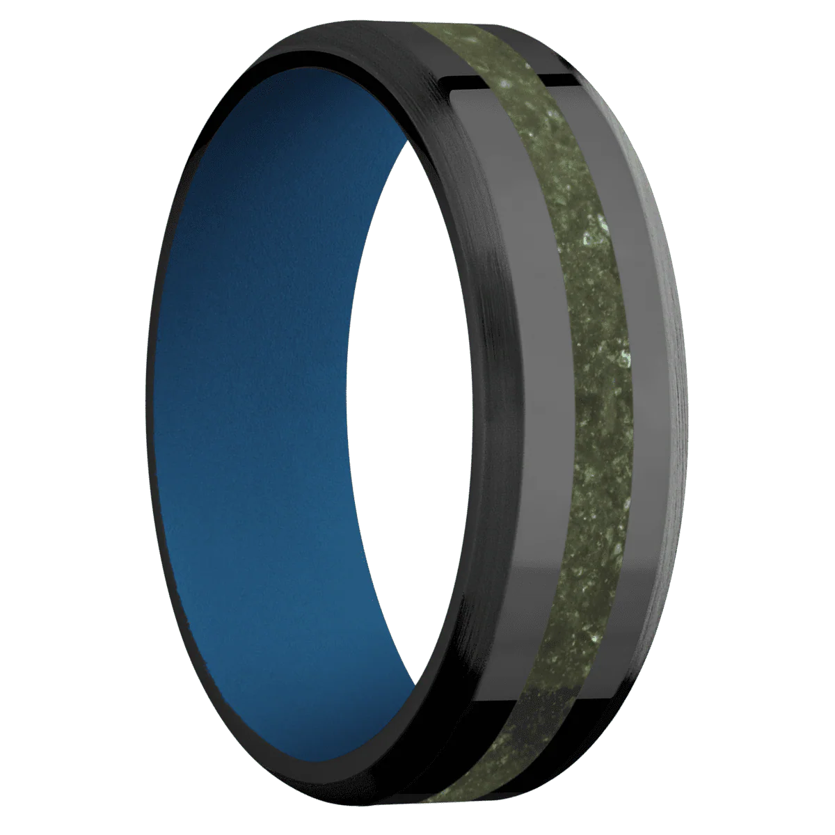 Zirconium + Polish , Satin Finish + Ridgeway Blue