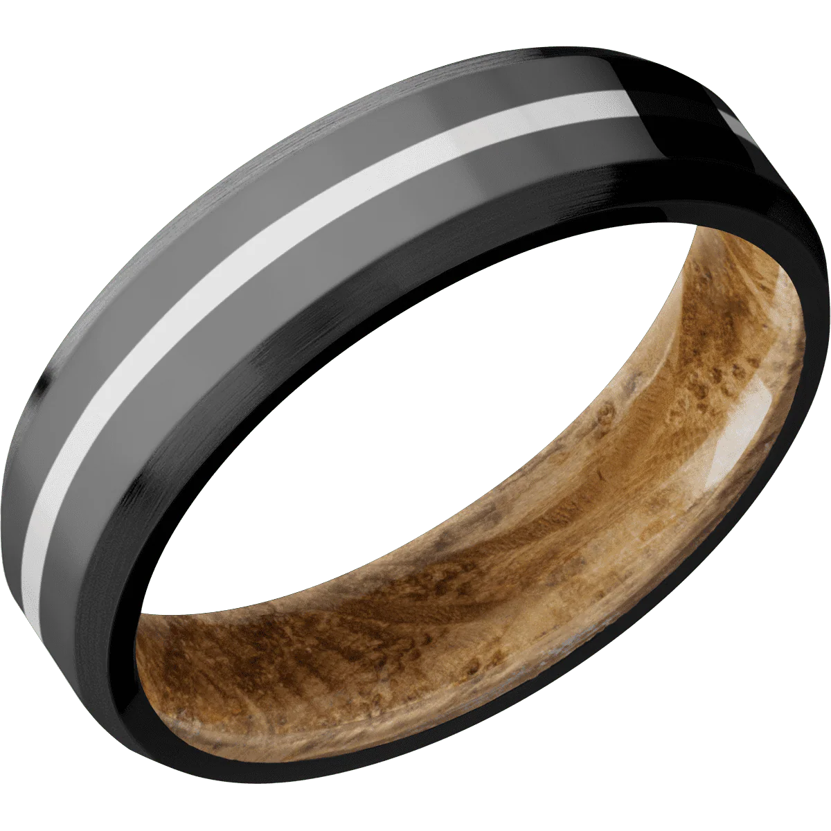 Zirconium + Polish , Satin Finish + Whiskey Barrel - Image 2