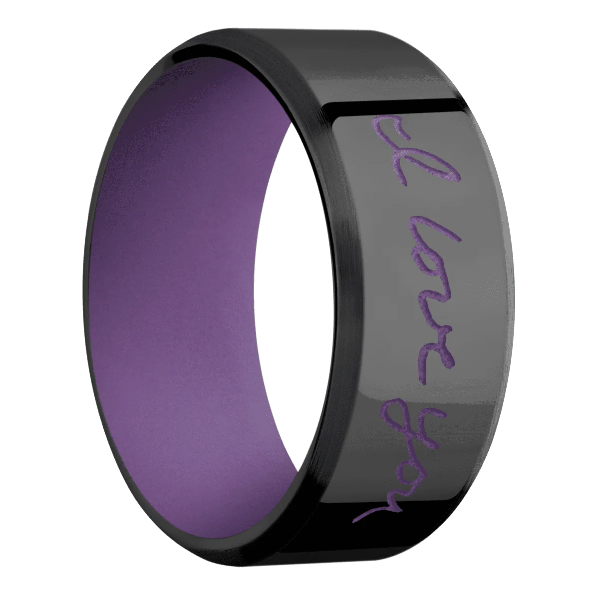 Zirconium + Polish , Satin Finish + Wild Purple