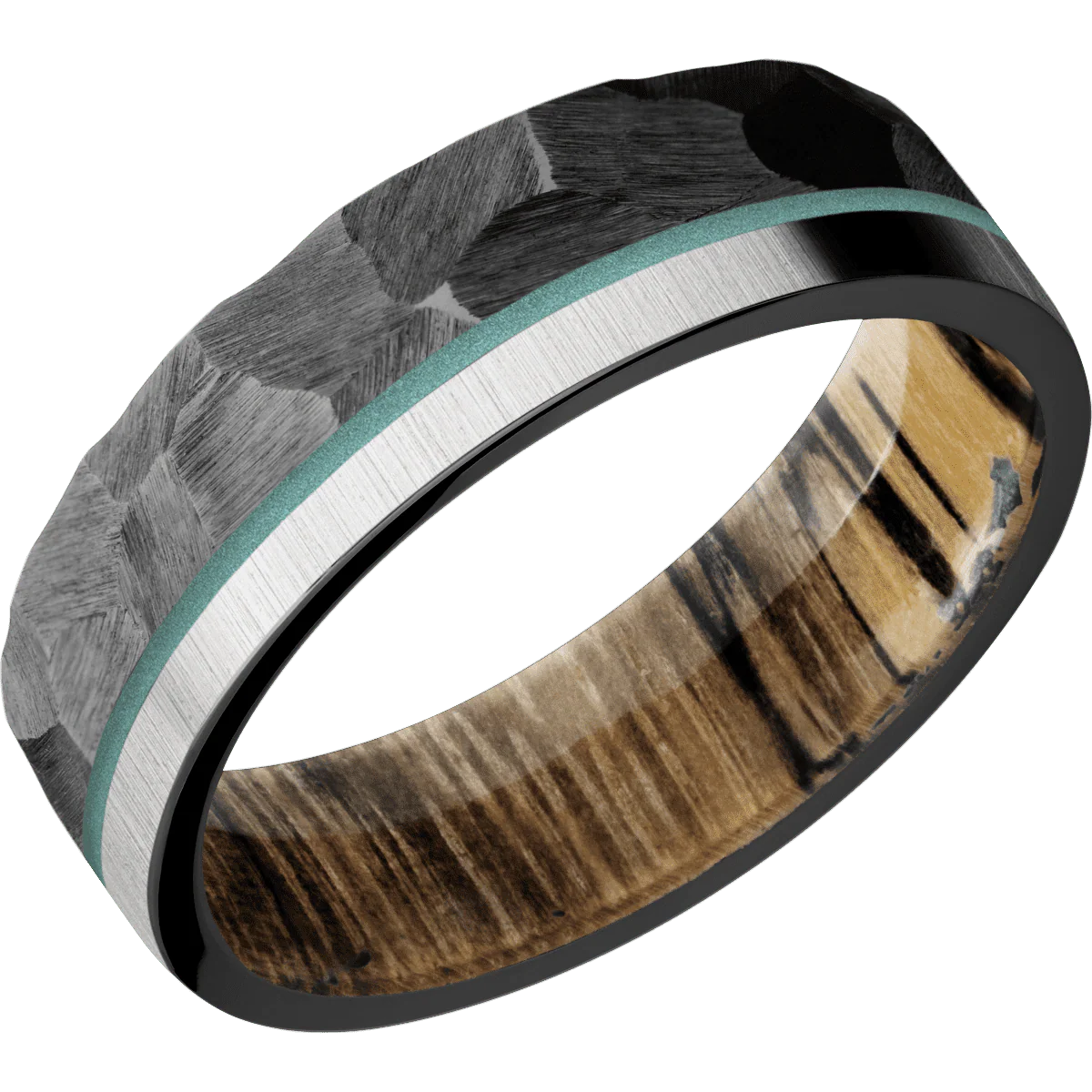 Zirconium + Rock , Crosssatinsilver Finish + Spalted Tamarind - Image 2
