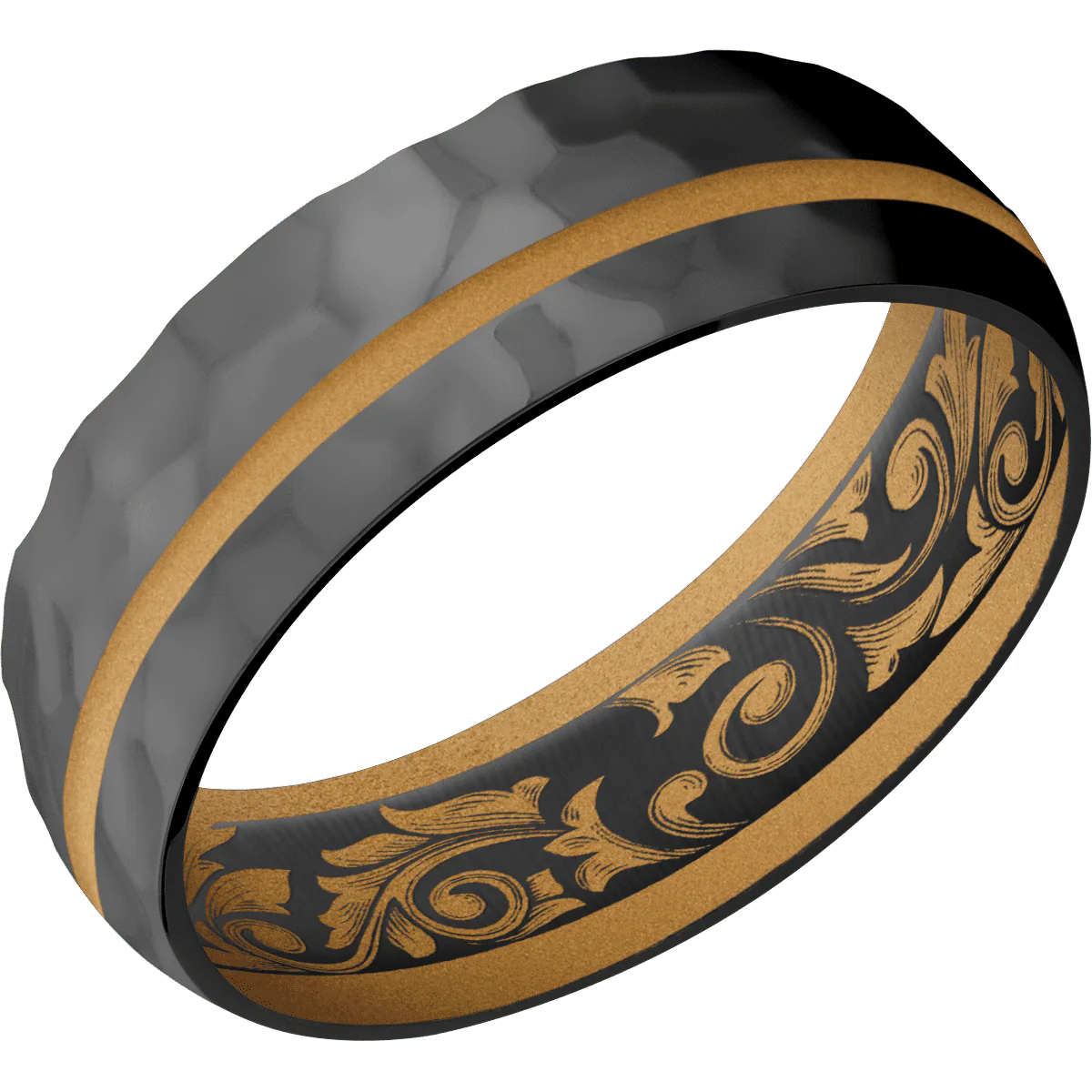Zirconium + Rockpolish , Rockpolish Finish + Gold - Image 2