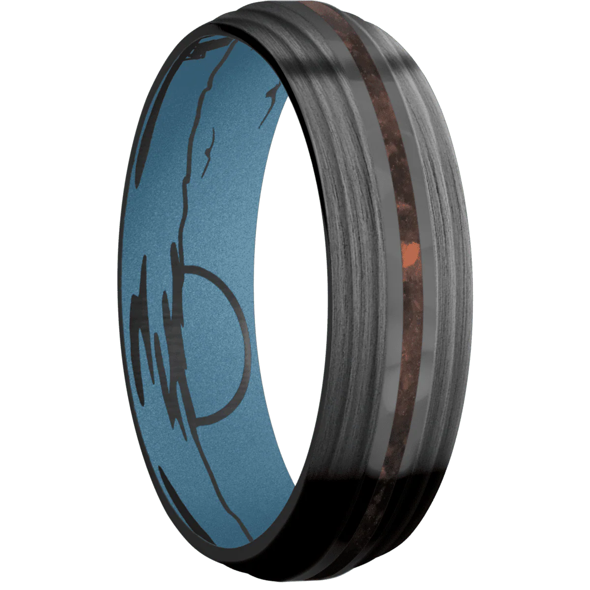 Zirconium + Rockpolish , Satin Finish + Polar Blue