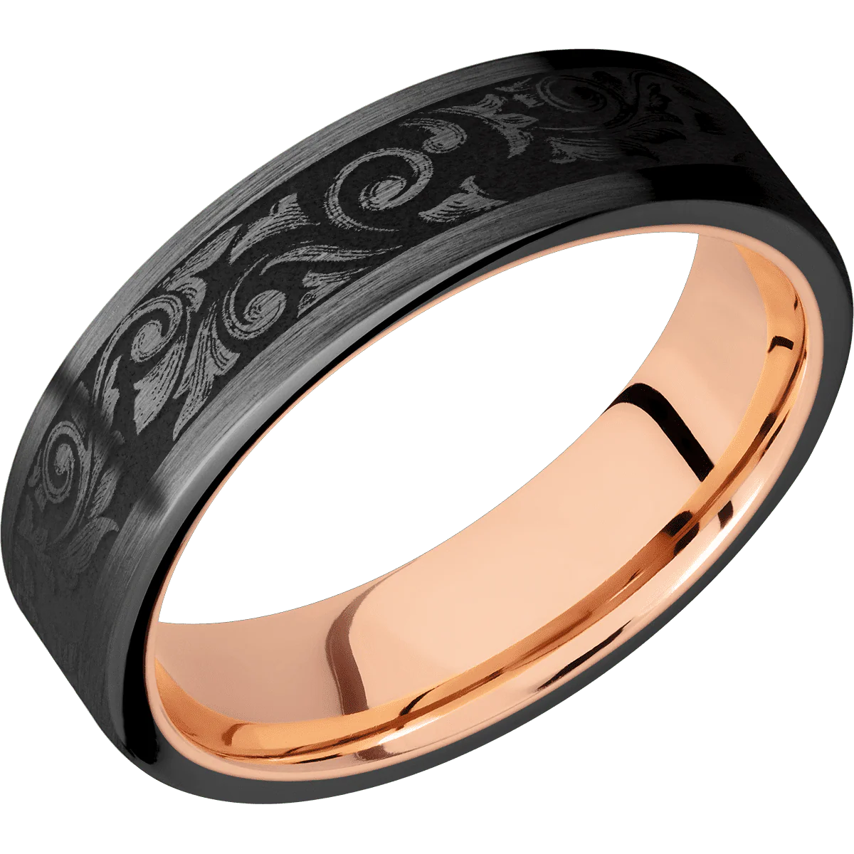 Zirconium + Satin Finish + 10K Rose Gold - Image 2