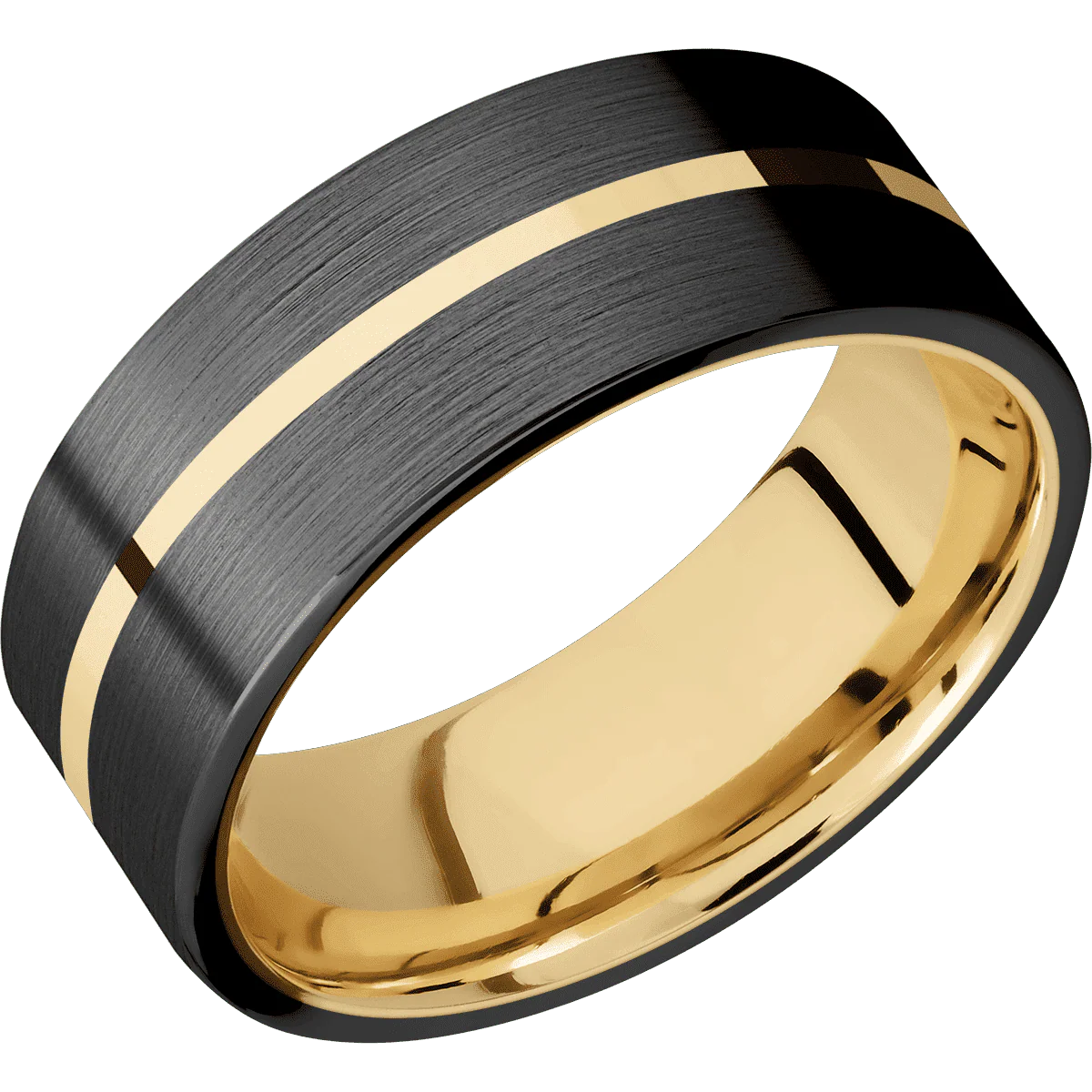 Zirconium + Satin Finish + 10K Yellow Gold - Image 2
