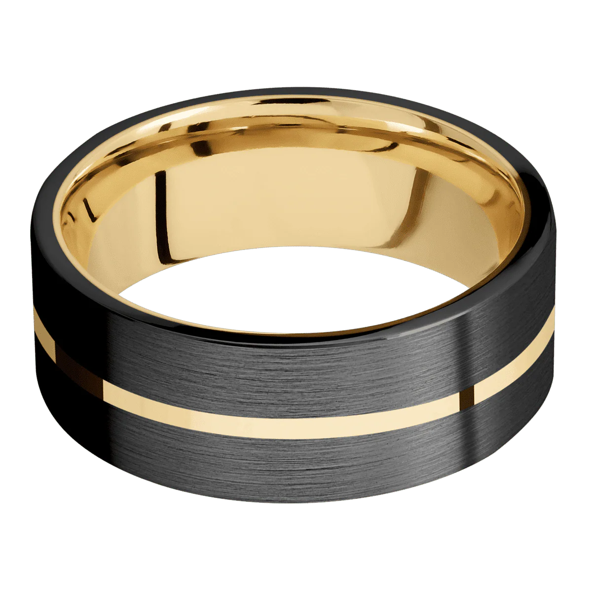 Zirconium + Satin Finish + 10K Yellow Gold - Image 3