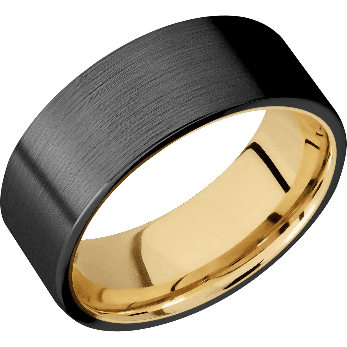Zirconium + Satin Finish + 10K Yellow Gold - Image 2