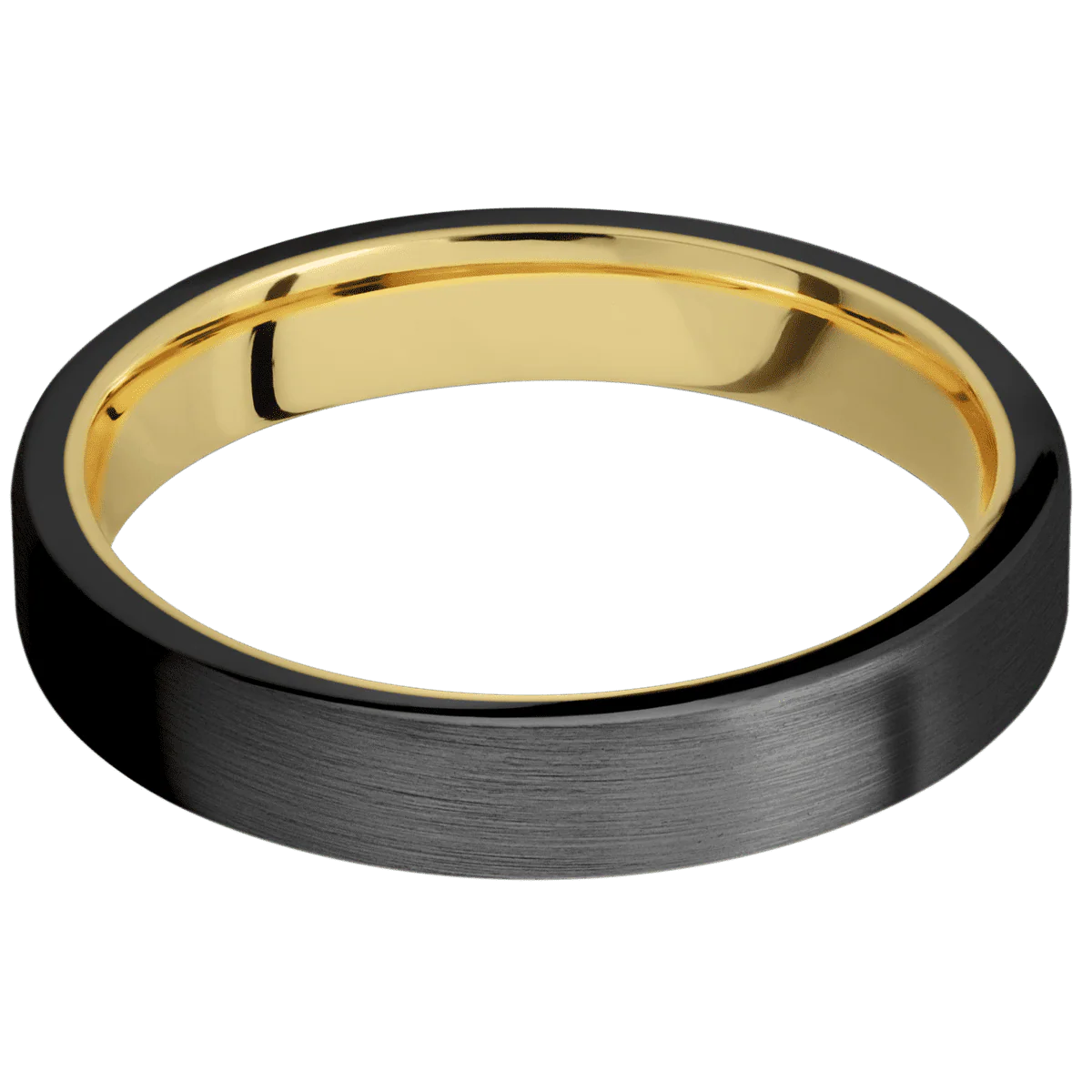 Zirconium + Satin Finish + 14K Yellow Gold - Image 3