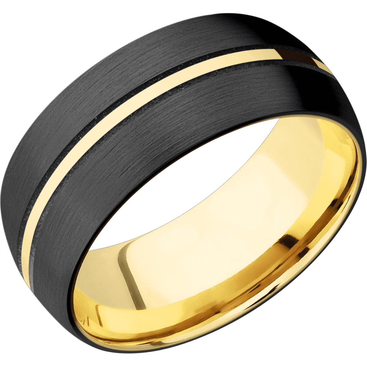 Zirconium + Satin Finish + 14K Yellow Gold - Image 2