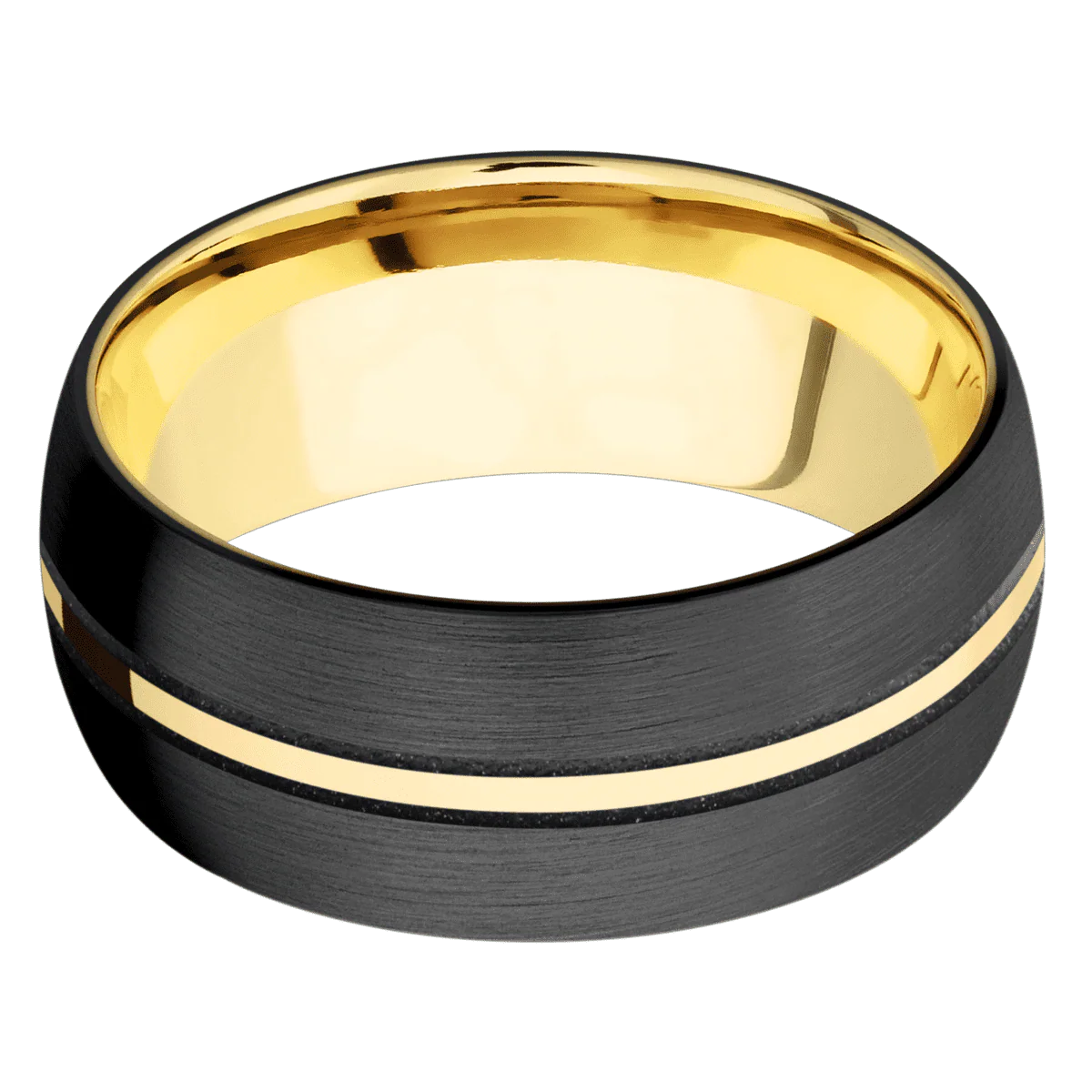Zirconium + Satin Finish + 14K Yellow Gold - Image 3