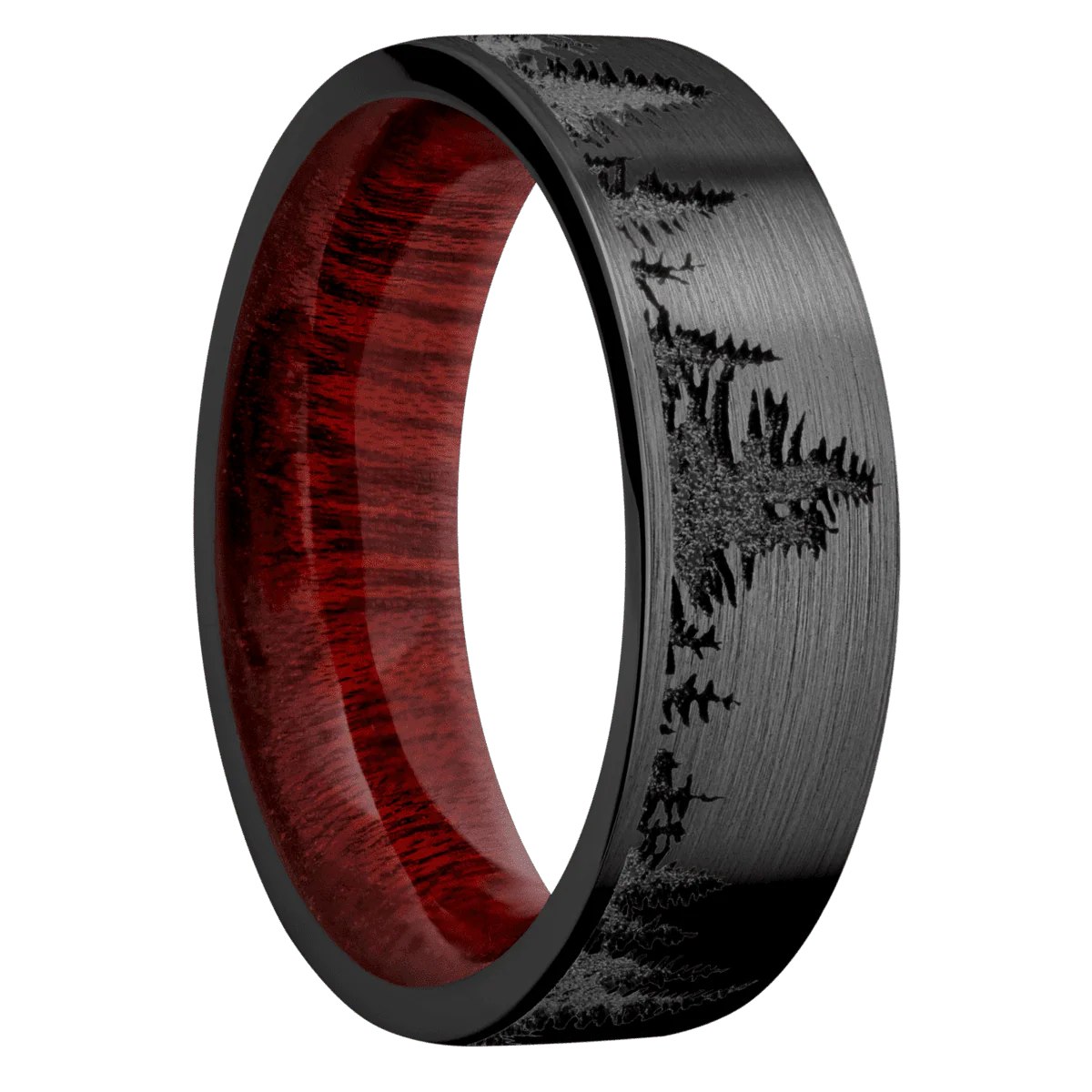 Zirconium + Satin Finish + Blood Wood