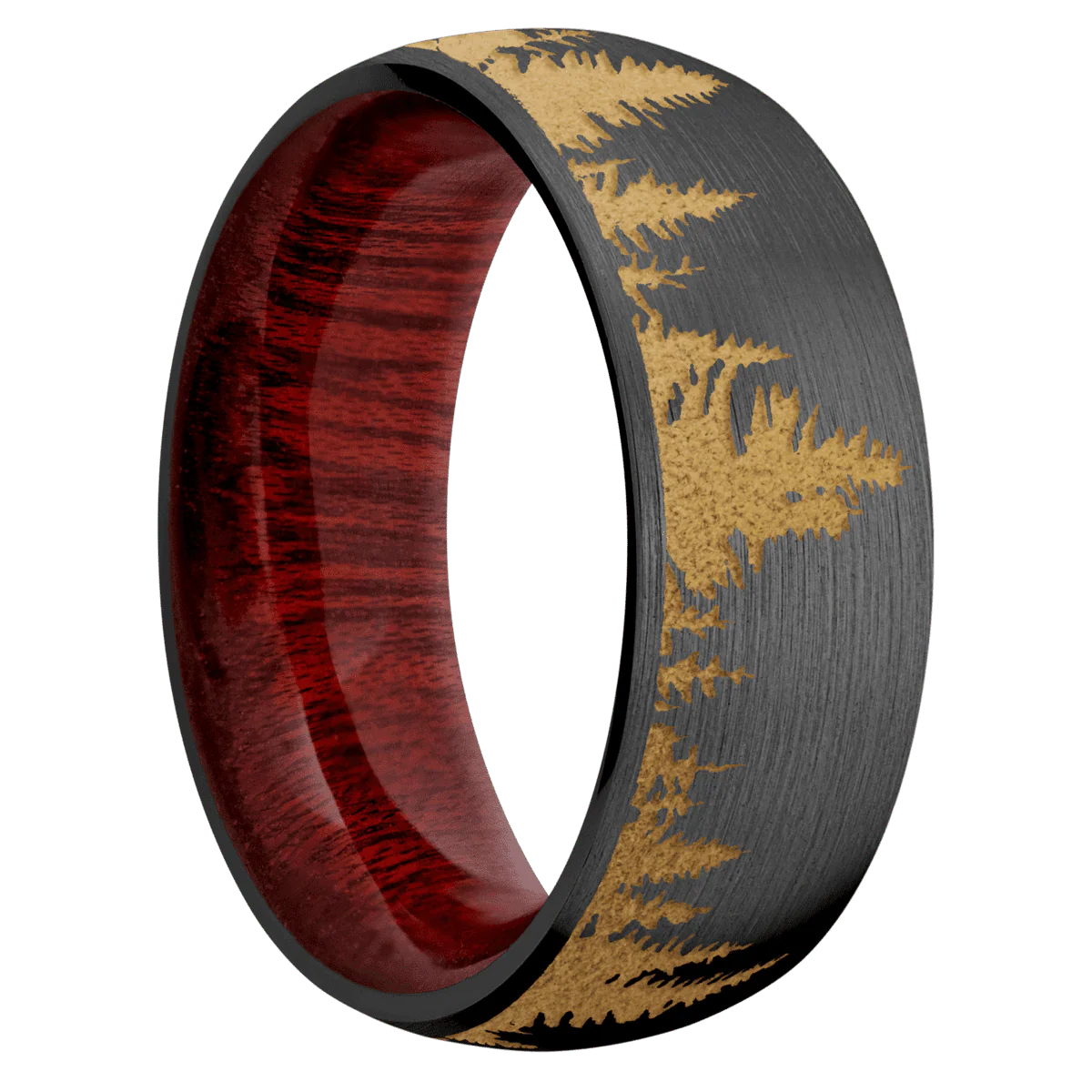Zirconium + Satin Finish + Blood Wood