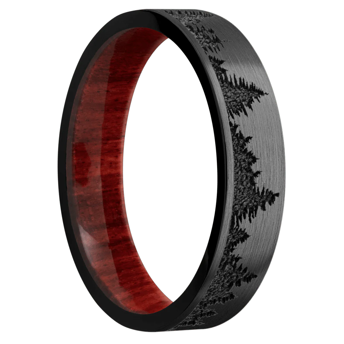 Zirconium + Satin Finish + Red Heart