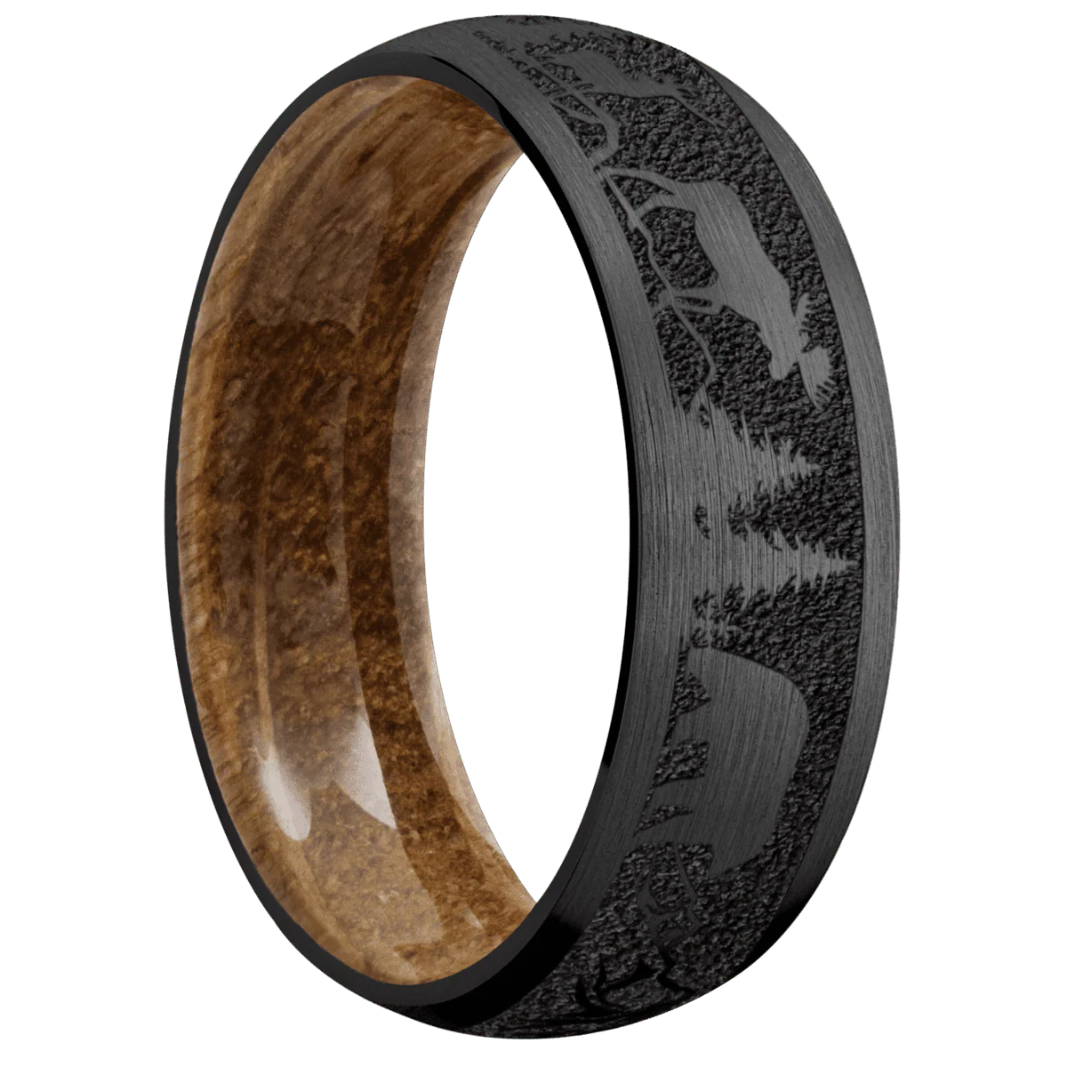 Zirconium + Satin Finish + Whiskey Barrel