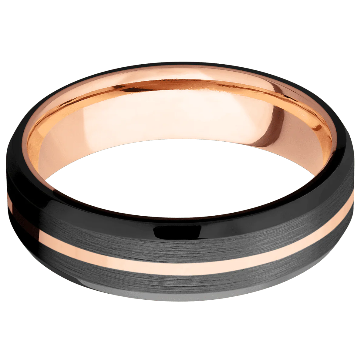 Zirconium + Satin , Polish Finish + 10K Rose Gold - Image 3