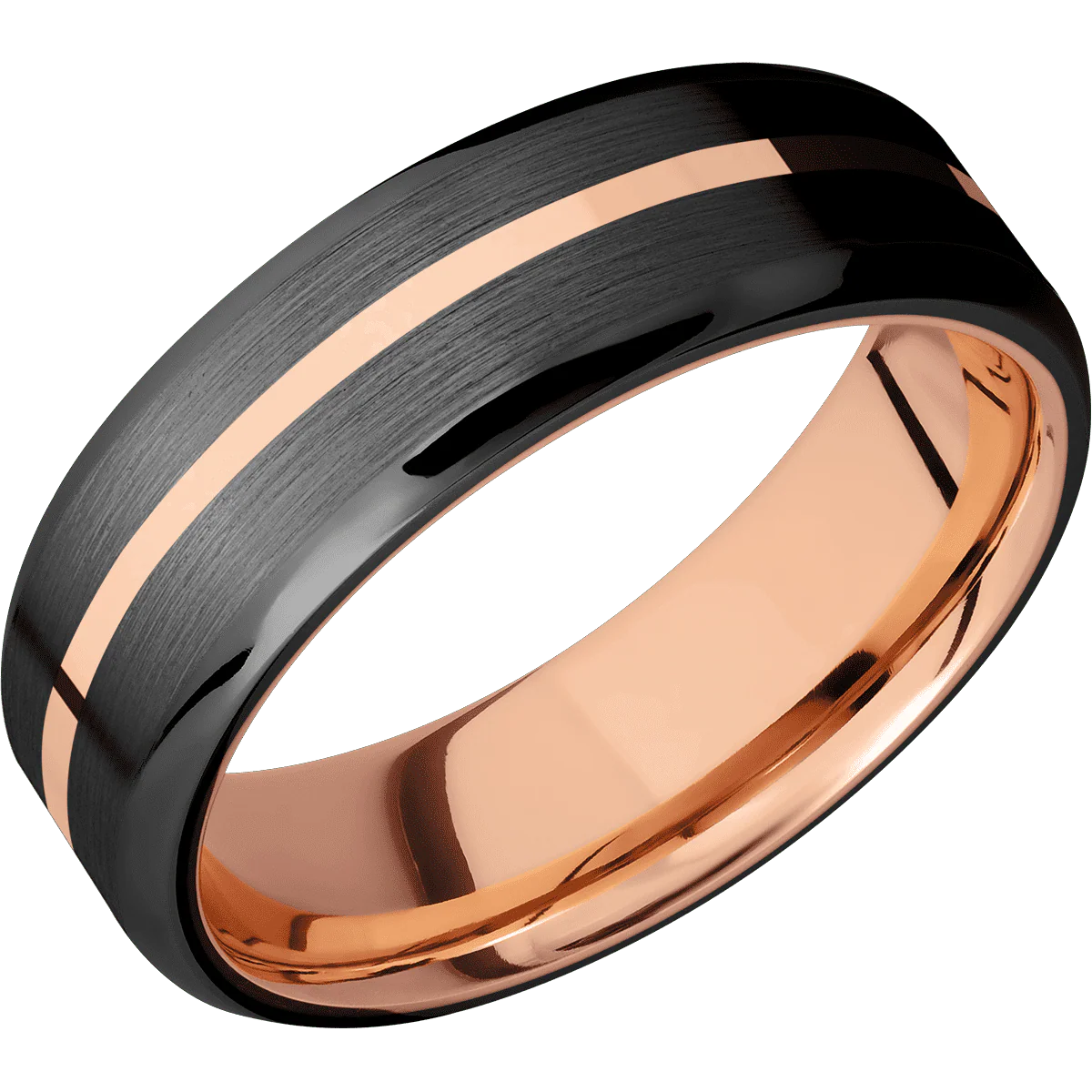 Zirconium + Satin , Polish Finish + 10K Rose Gold - Image 2
