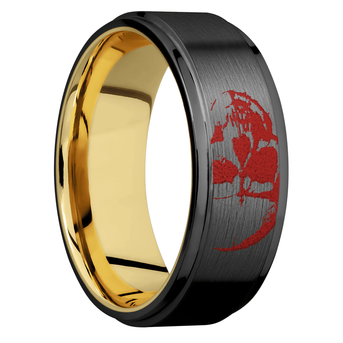 Zirconium + Satin , Polish Finish + 10K Yellow Gold