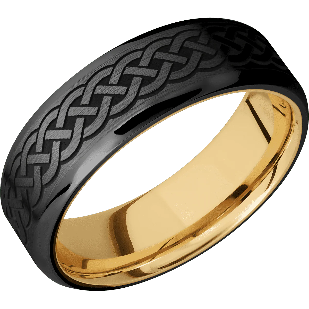 Zirconium + Satin , Polish Finish + 10K Yellow Gold - Image 2