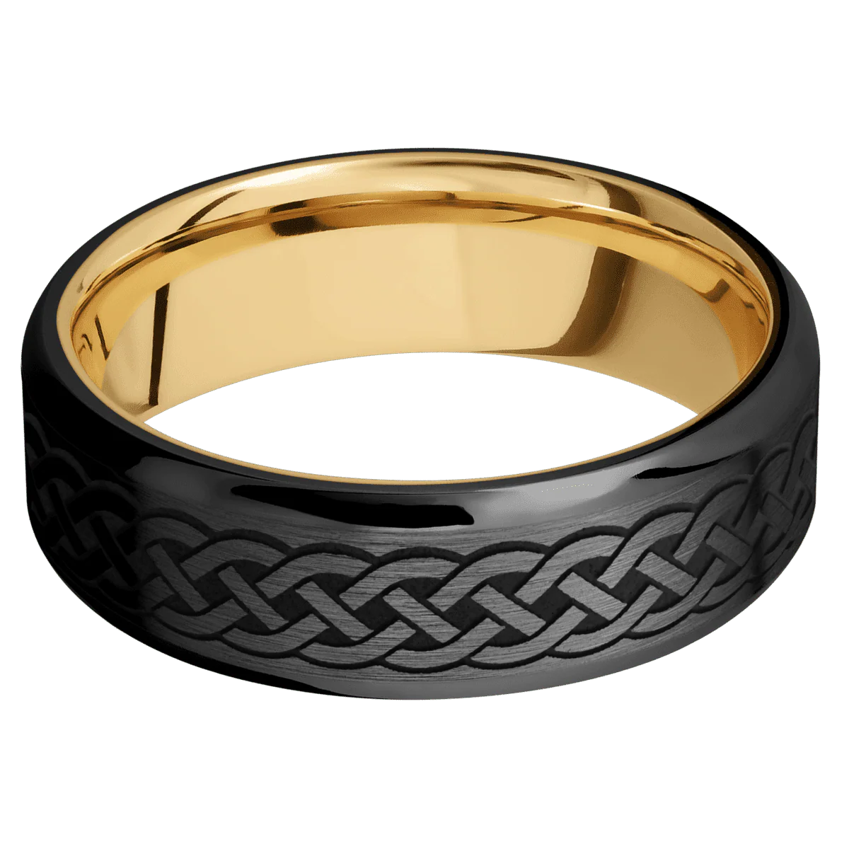 Zirconium + Satin , Polish Finish + 10K Yellow Gold - Image 3