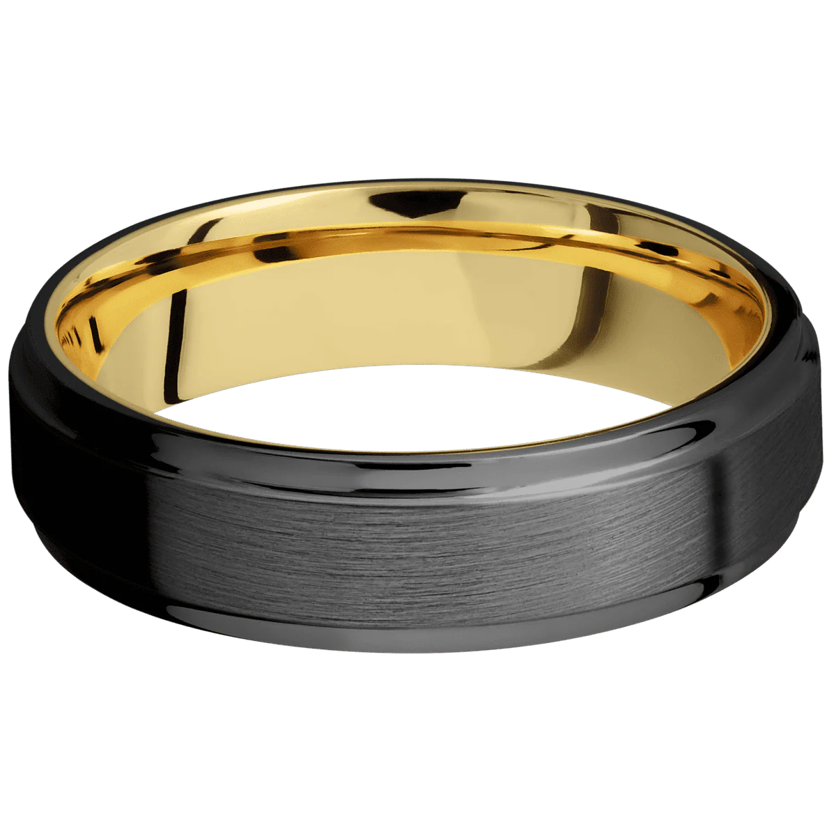 Zirconium + Satin , Polish Finish + 10K Yellow Gold - Image 3