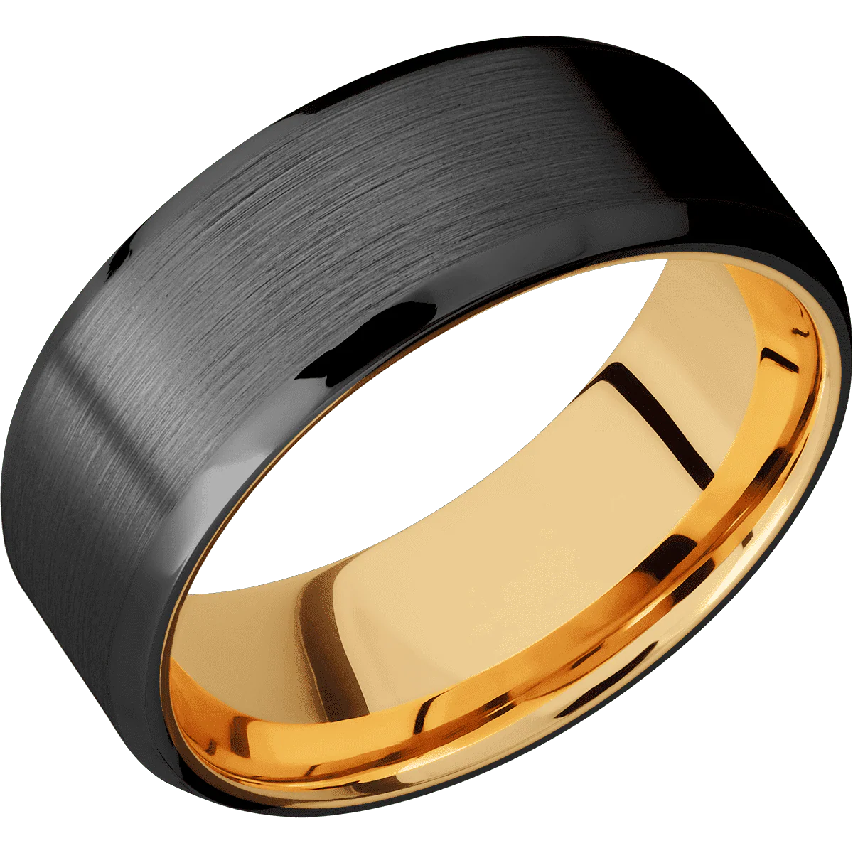 Zirconium + Satin , Polish Finish + 10K Yellow Gold - Image 2