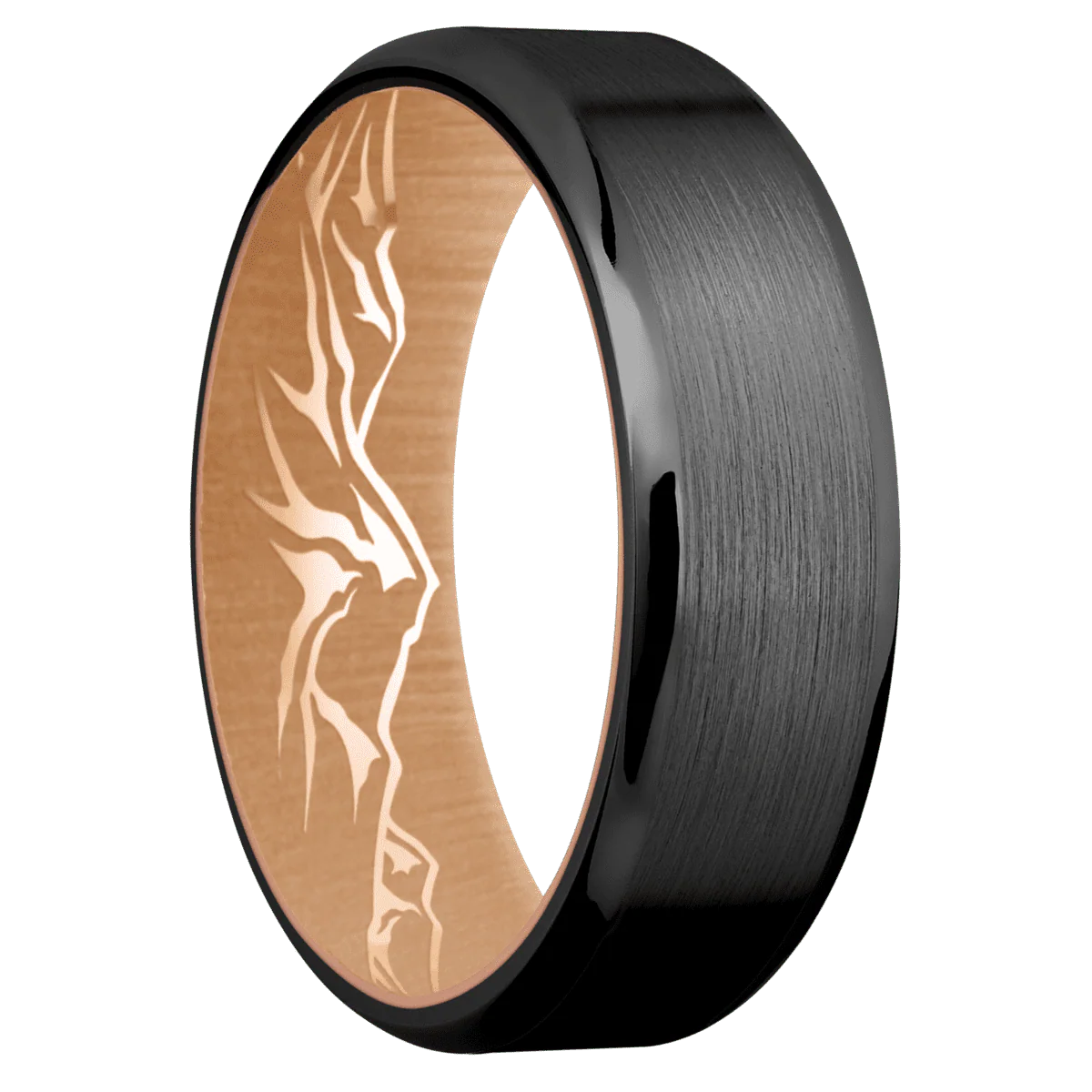 Zirconium + Satin , Polish Finish + 14K Rose Gold