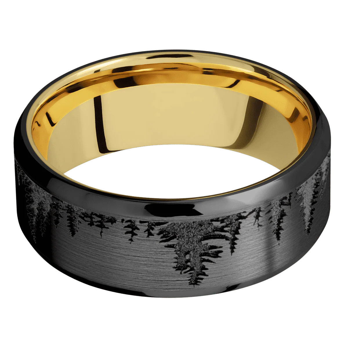 Zirconium + Satin , Polish Finish + 18K Yellow Gold - Image 3