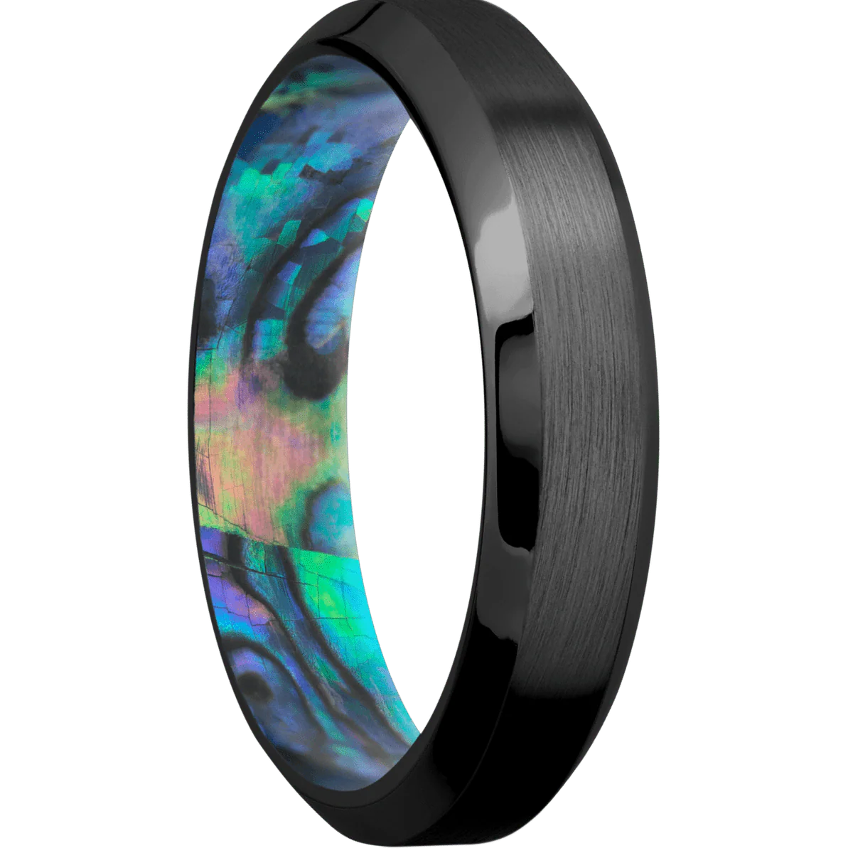 Zirconium + Satin , Polish Finish + Abalone