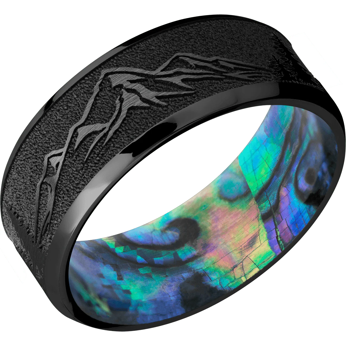Zirconium + Satin , Polish Finish + Abalone - Image 2