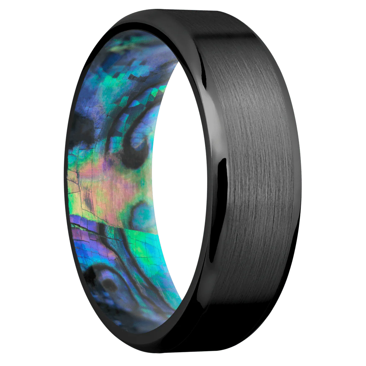 Zirconium + Satin , Polish Finish + Abalone
